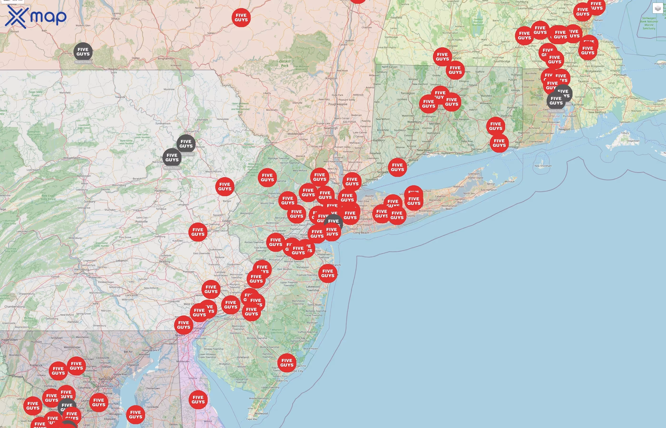 Five Guys street hotspots