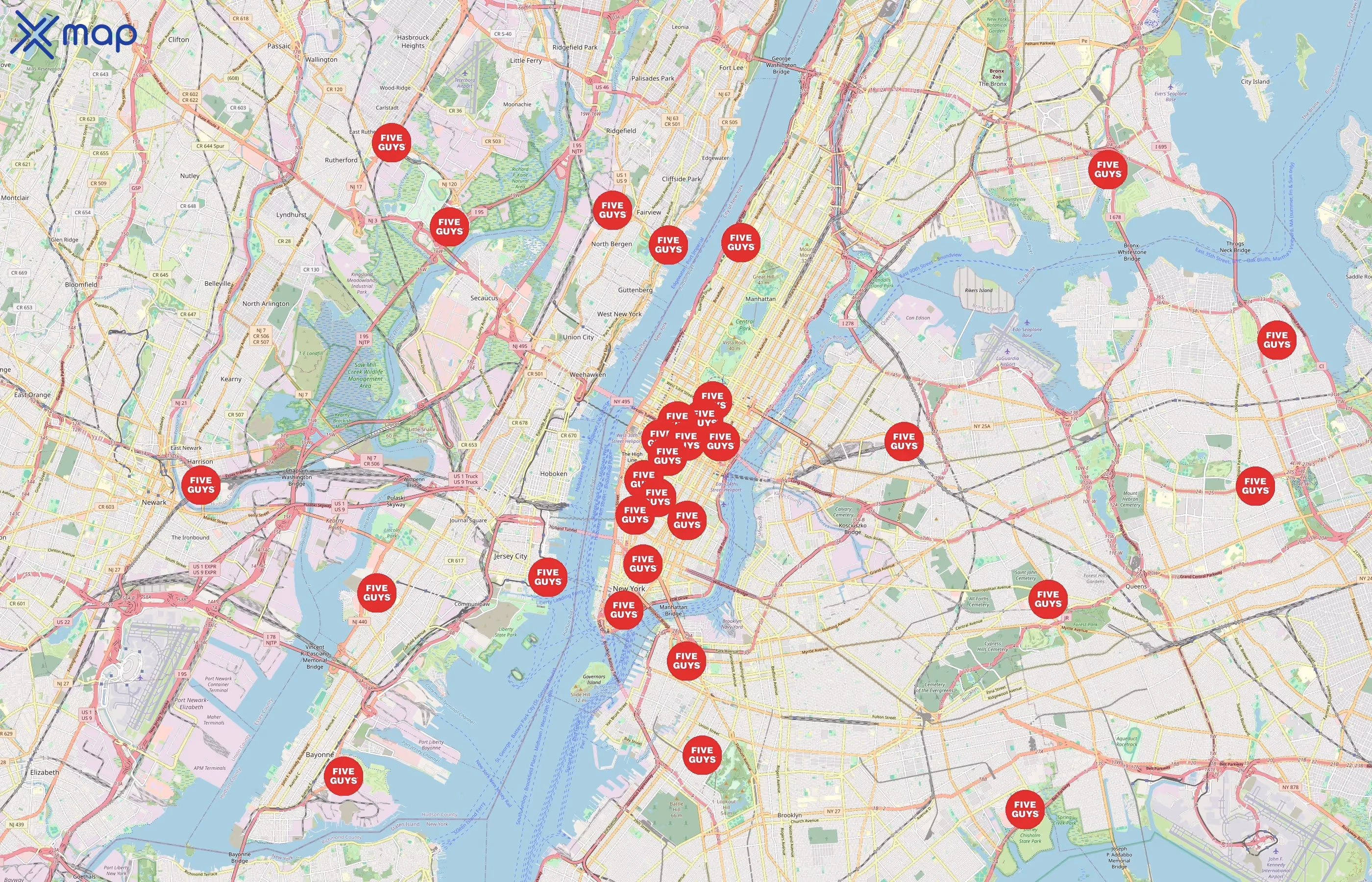 Five Guys area coverage
