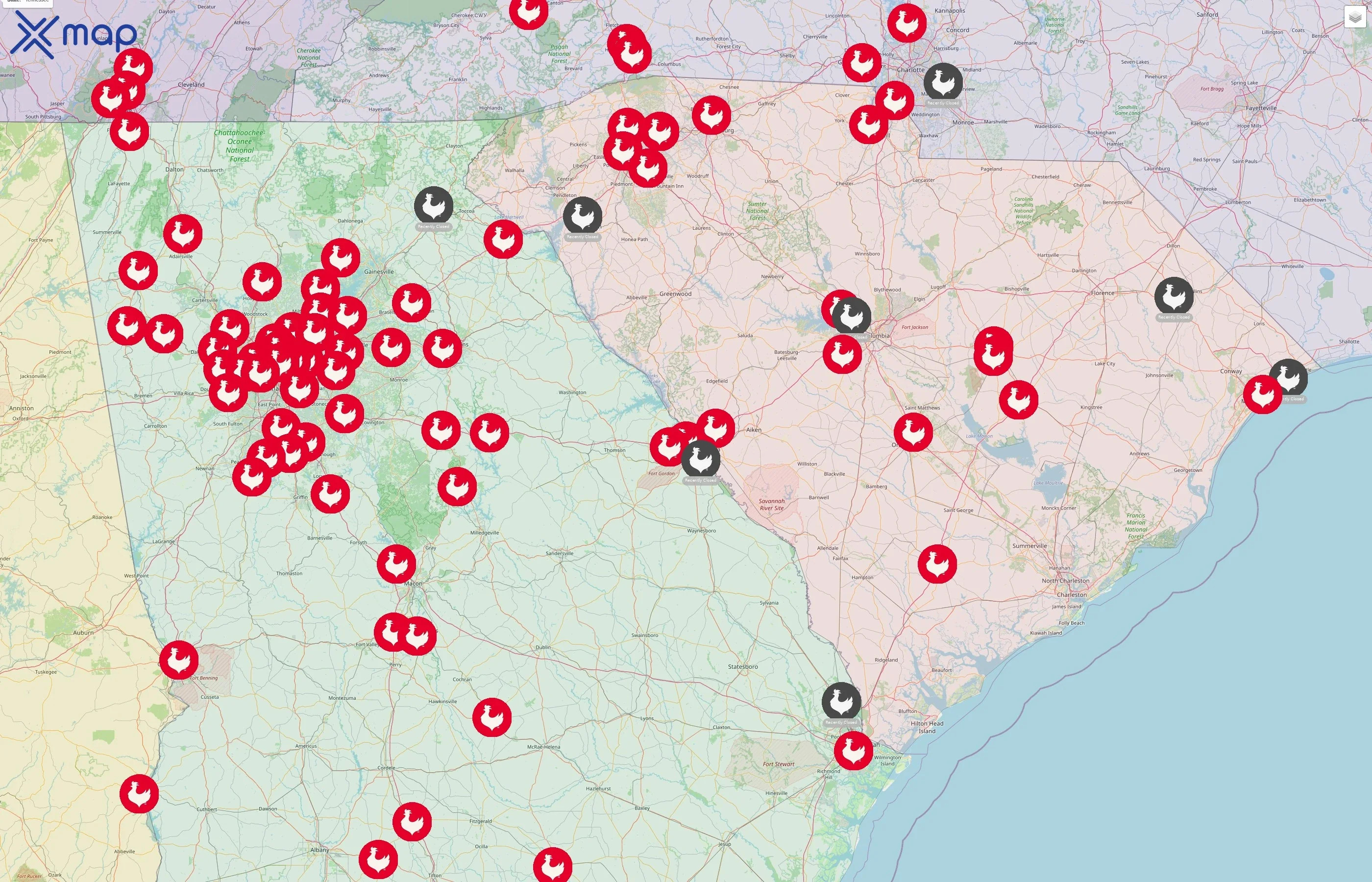 Zaxbys street hotspots