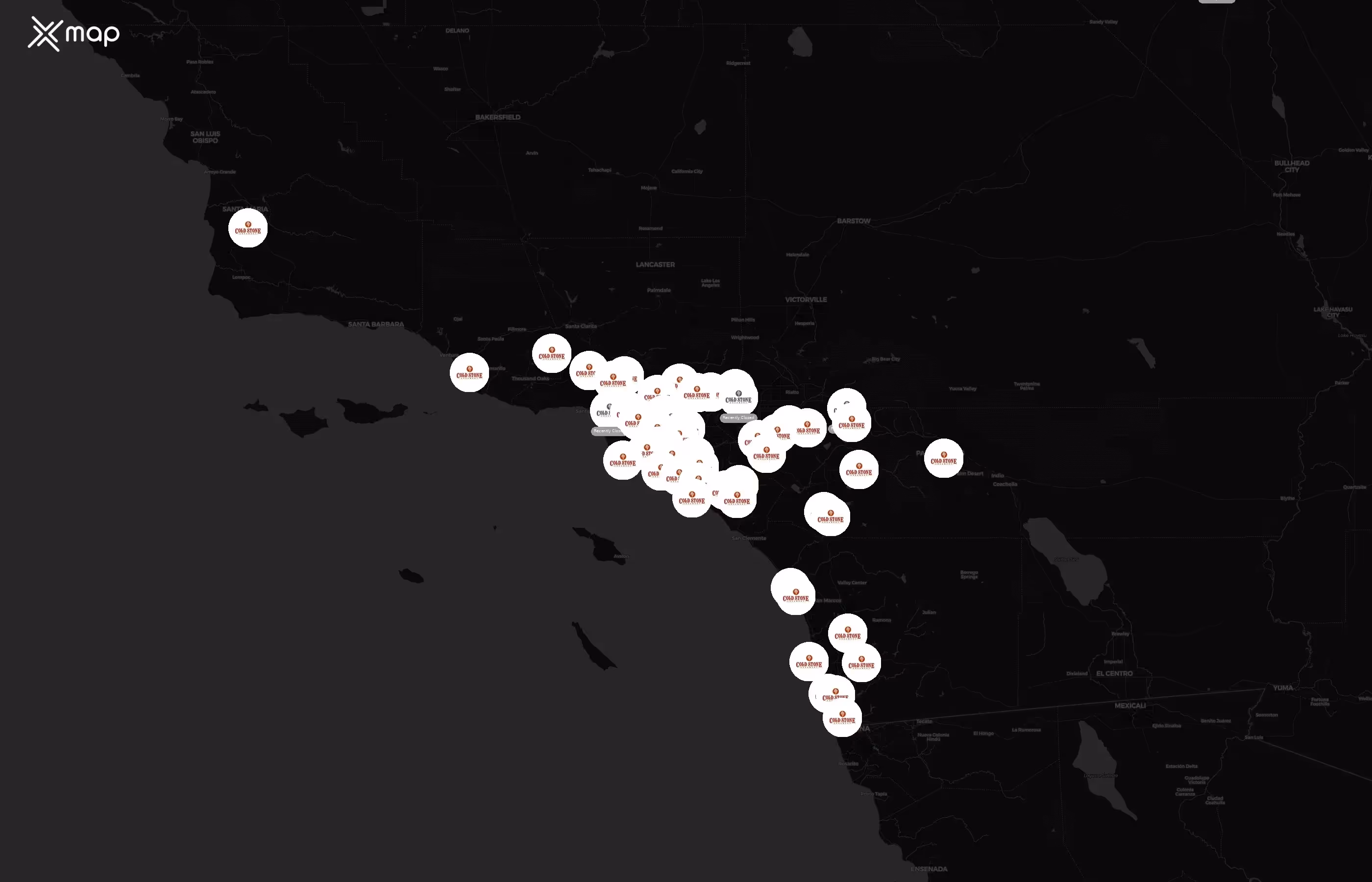 Cold Stone Creamery city distribution