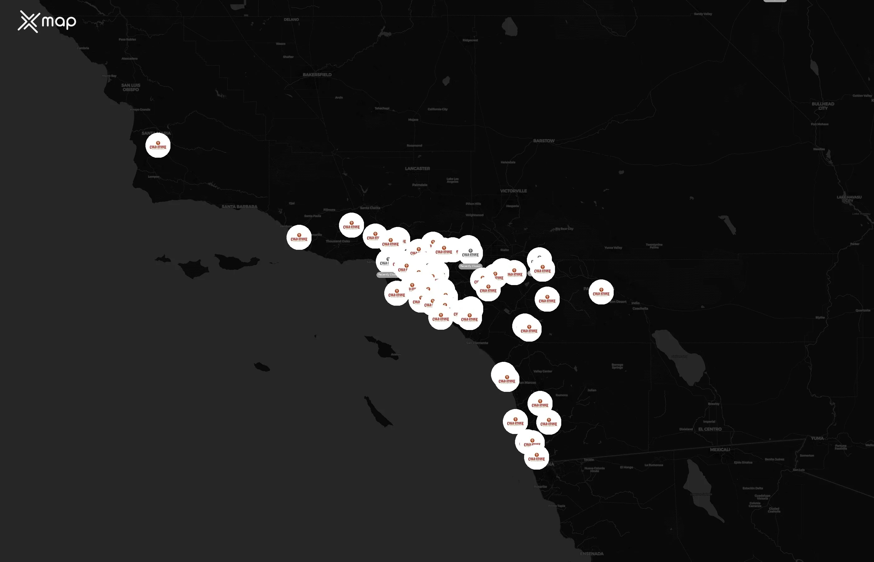 Cold Stone Creamery city distribution