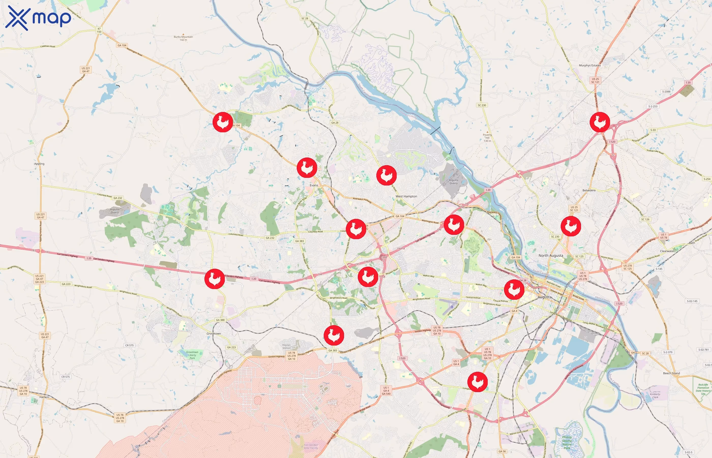 Zaxbys area coverage