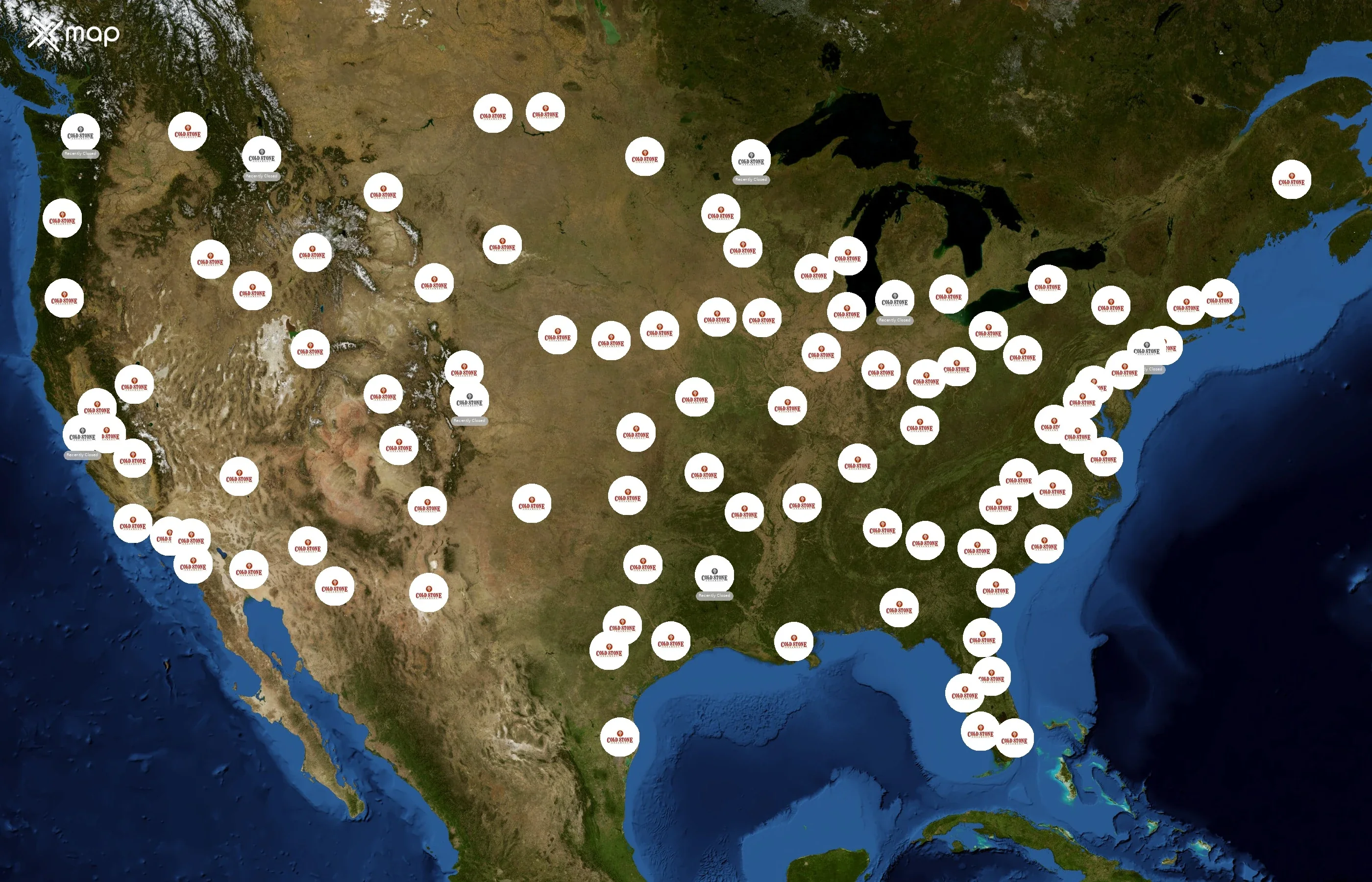 Cold Stone Creamery state distribution