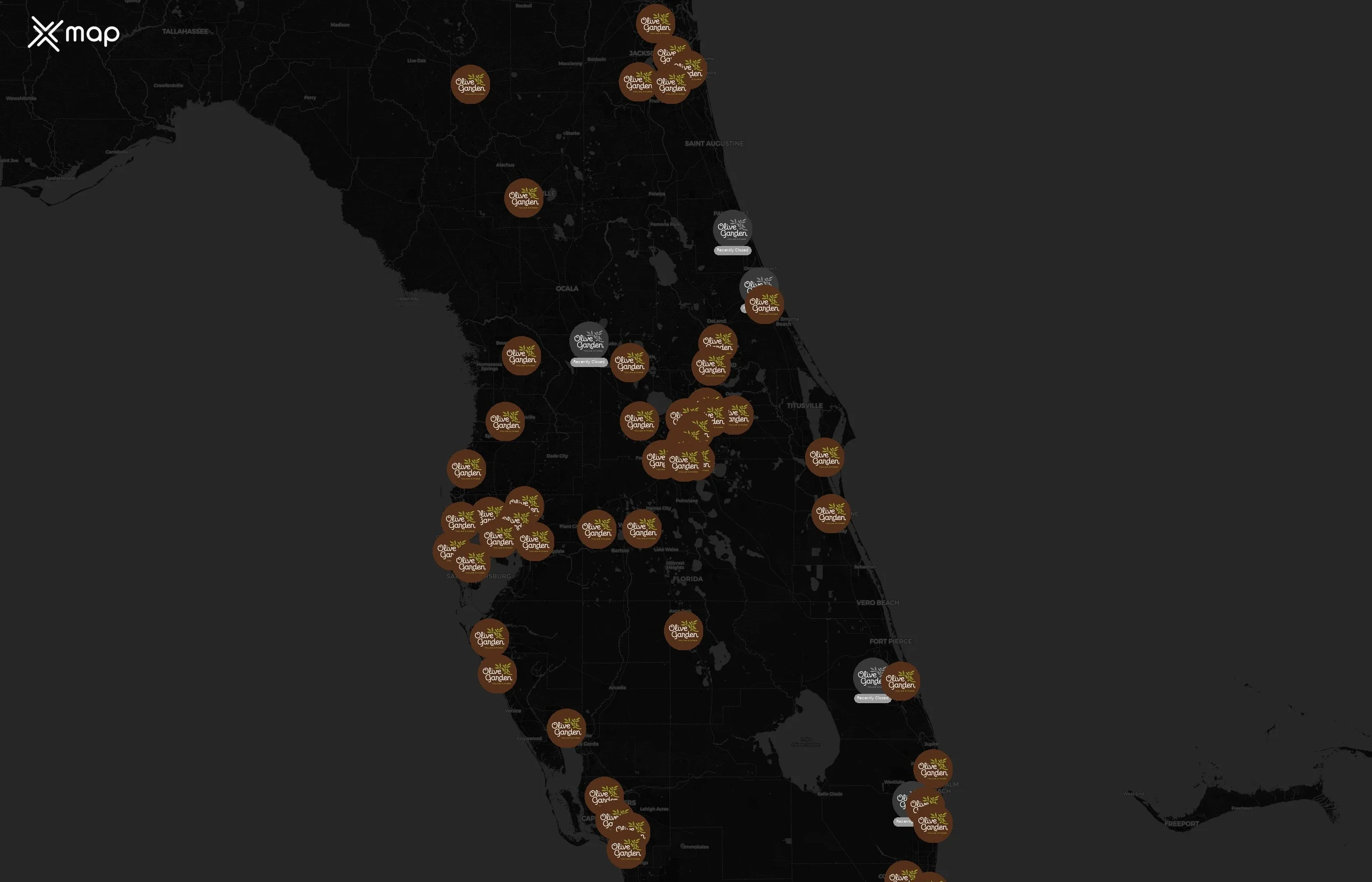 Olive Garden city distribution