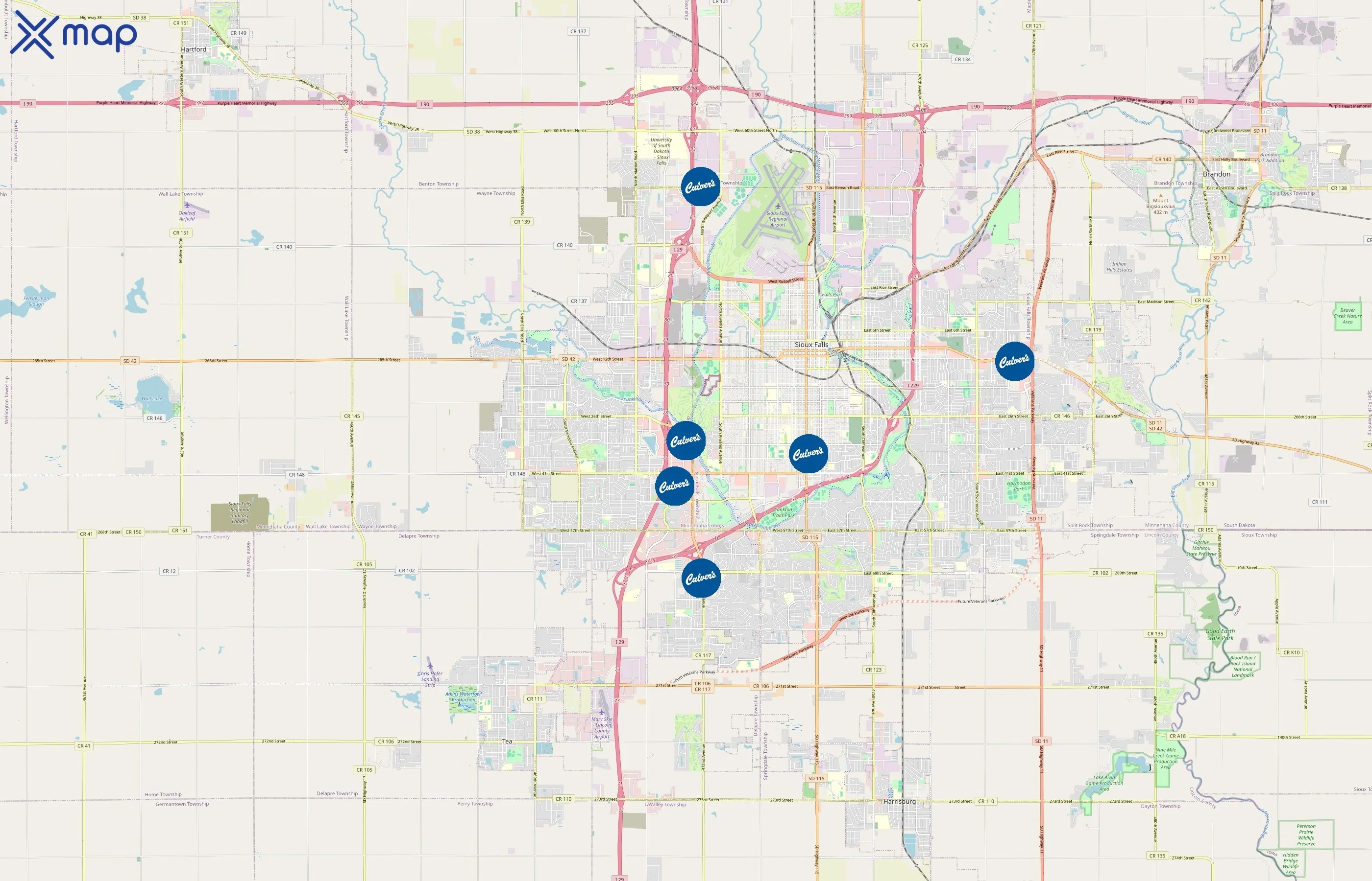 Culver’s area coverage