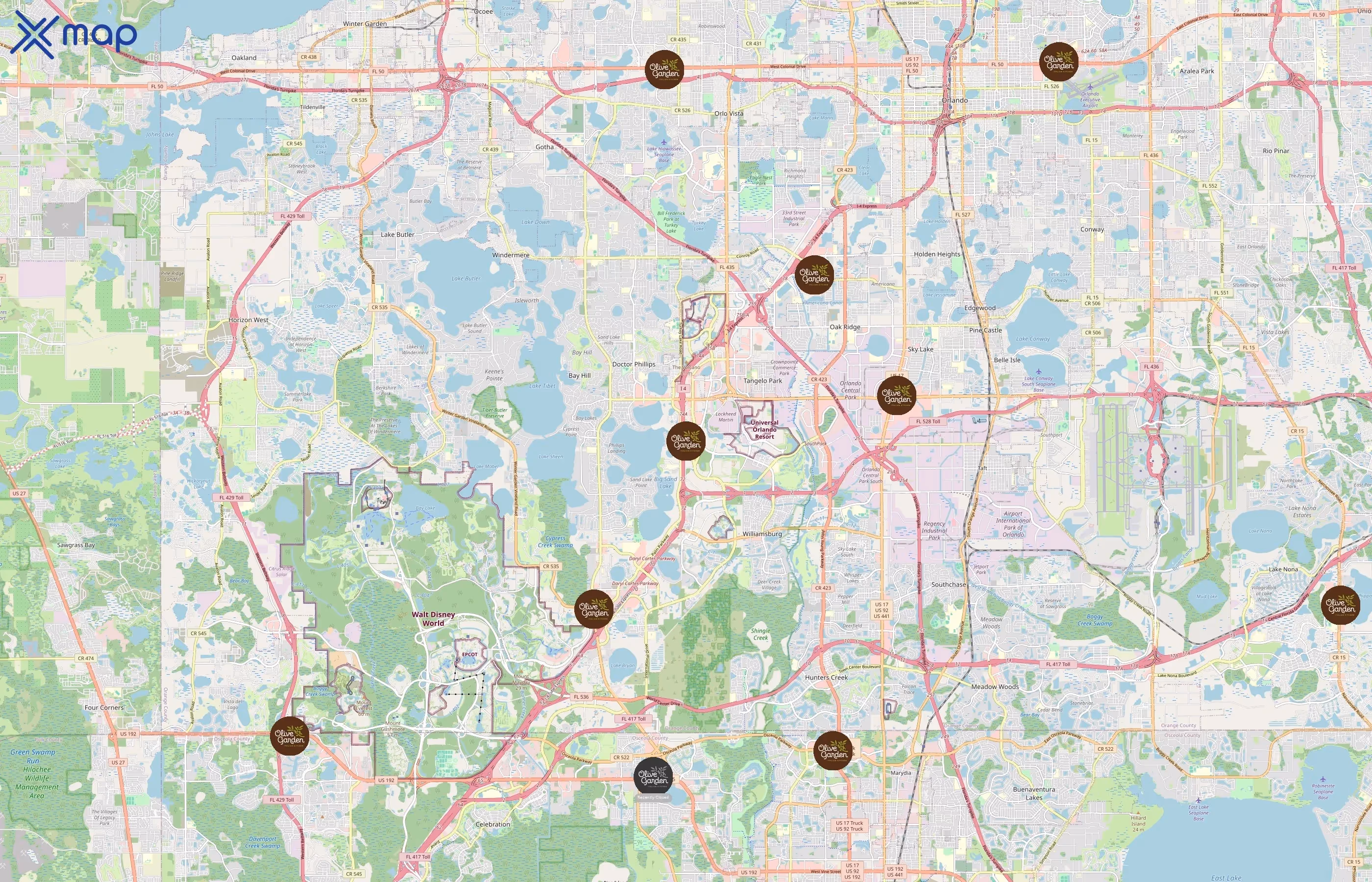 Olive Garden area coverage