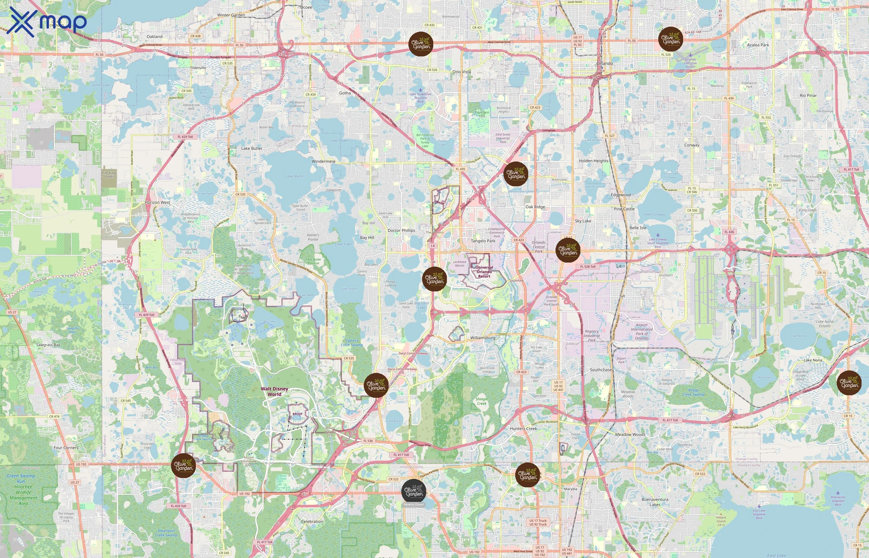 Olive Garden area coverage