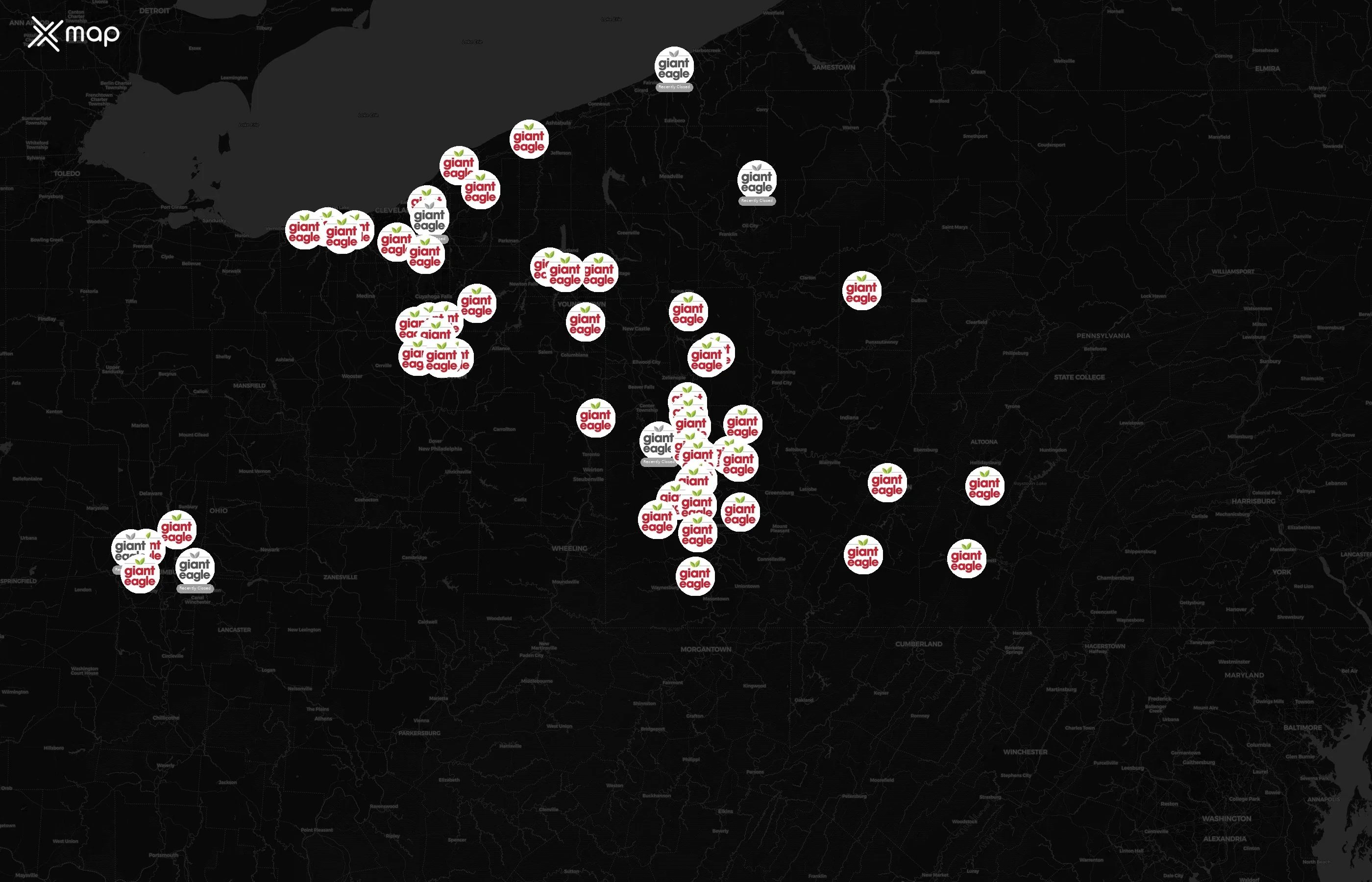 Giant Eagle city distribution