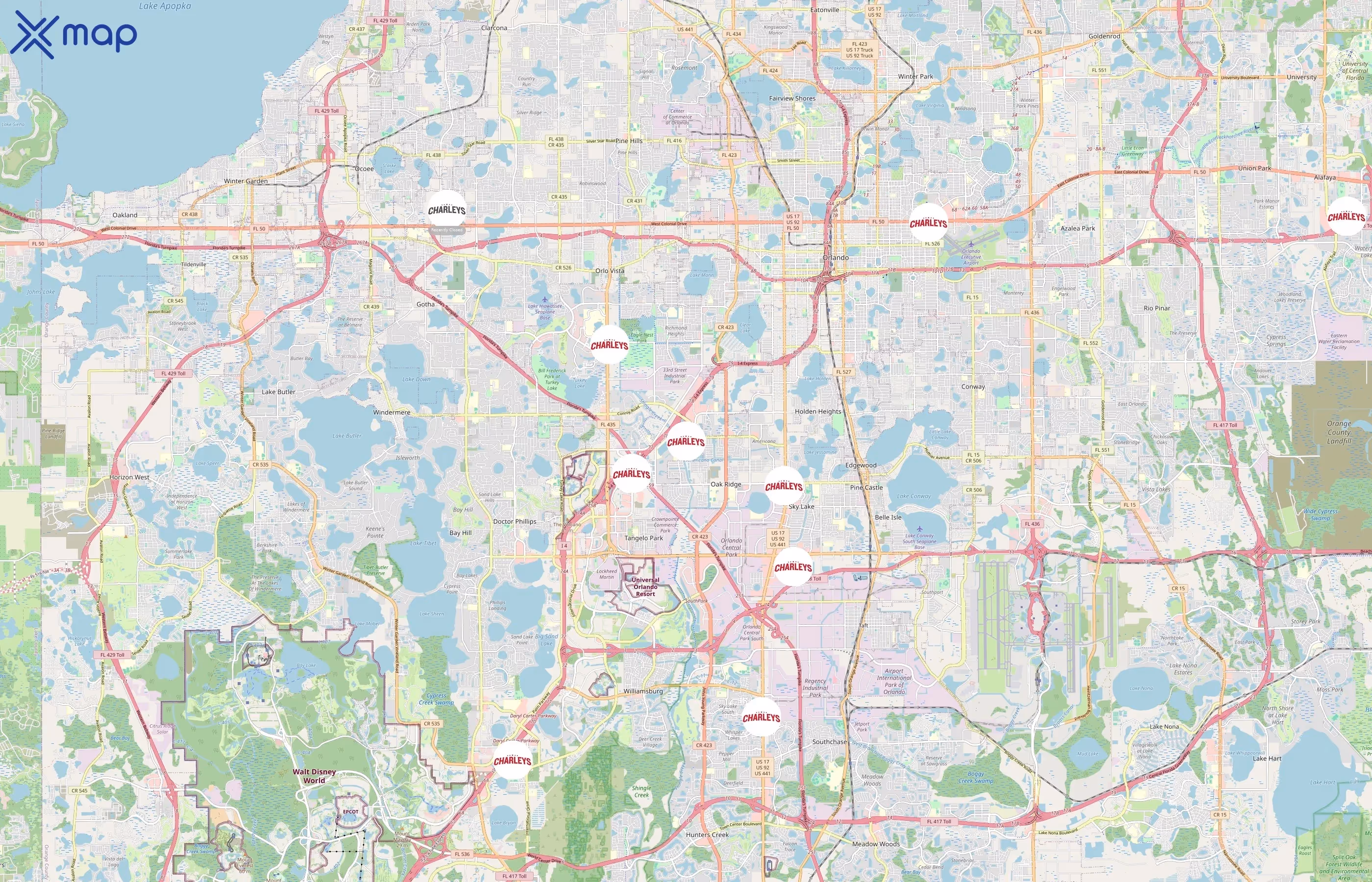 Charleys Philly Steaks area coverage