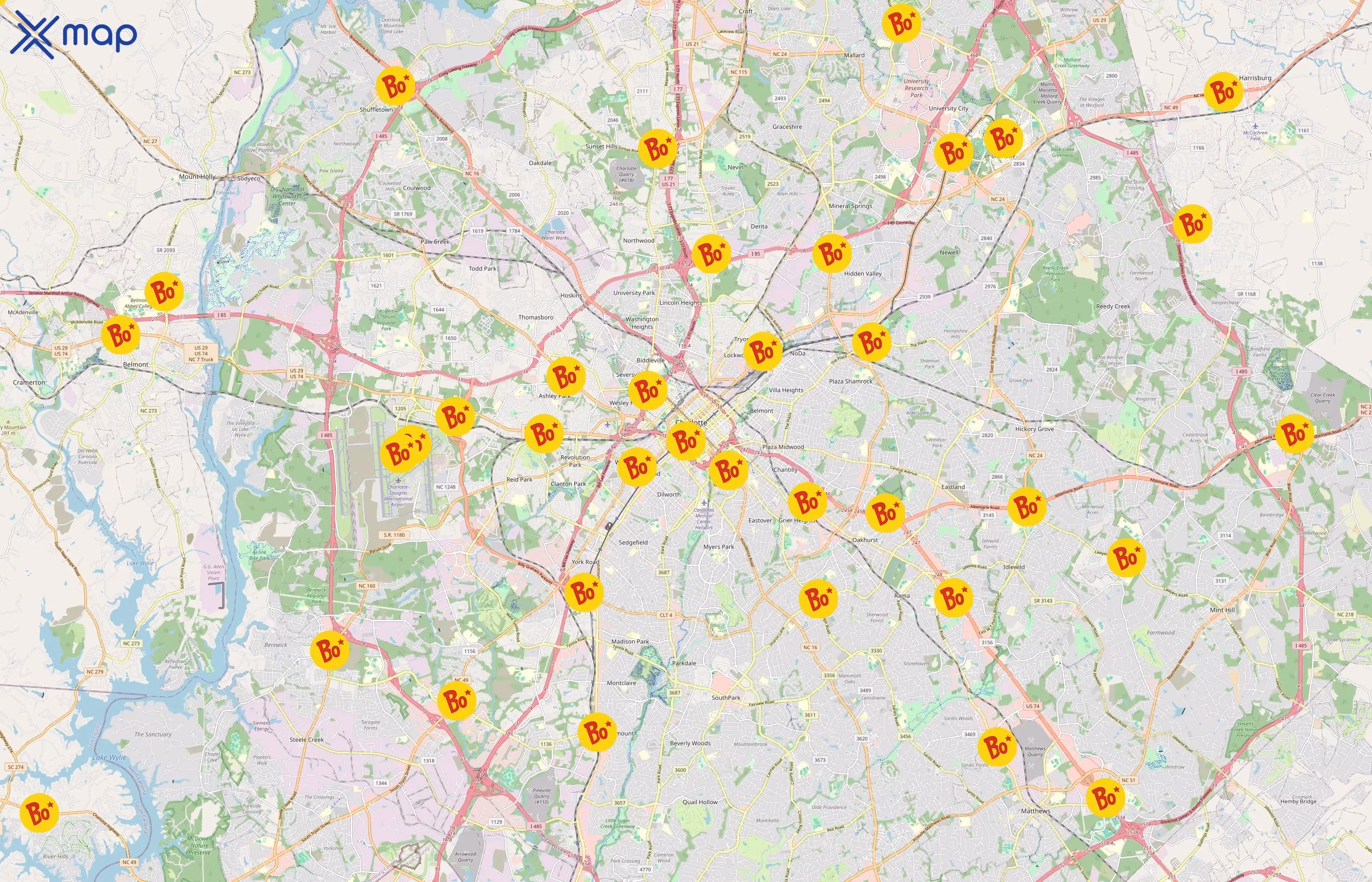 Bojangles area coverage