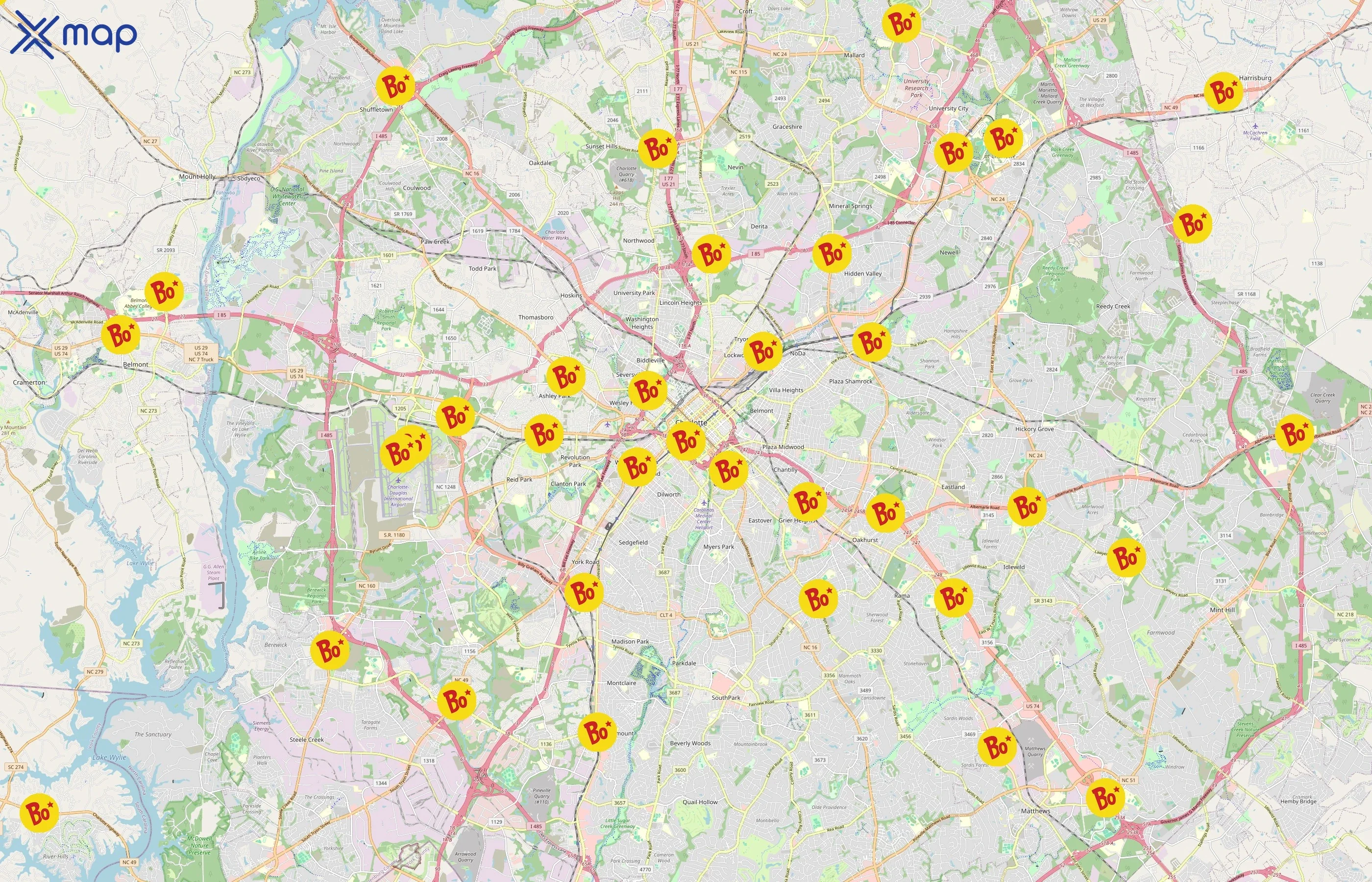 Bojangles area coverage