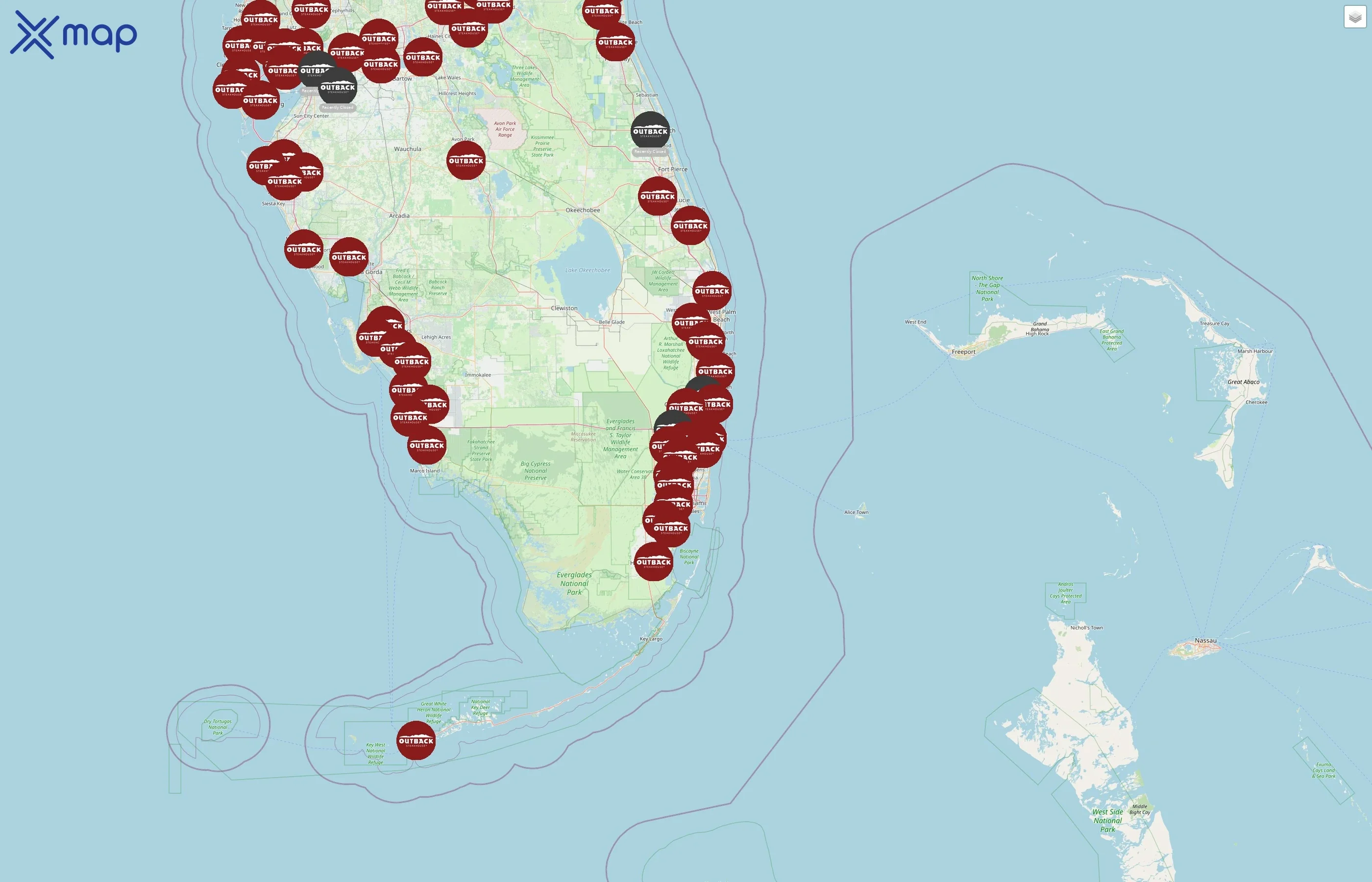 Outback Steakhouse street hotspots