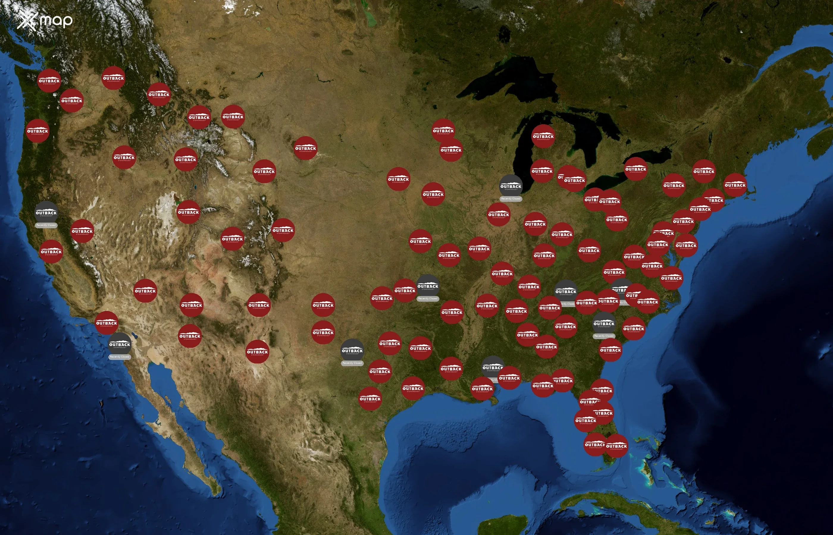 Outback Steakhouse state distribution