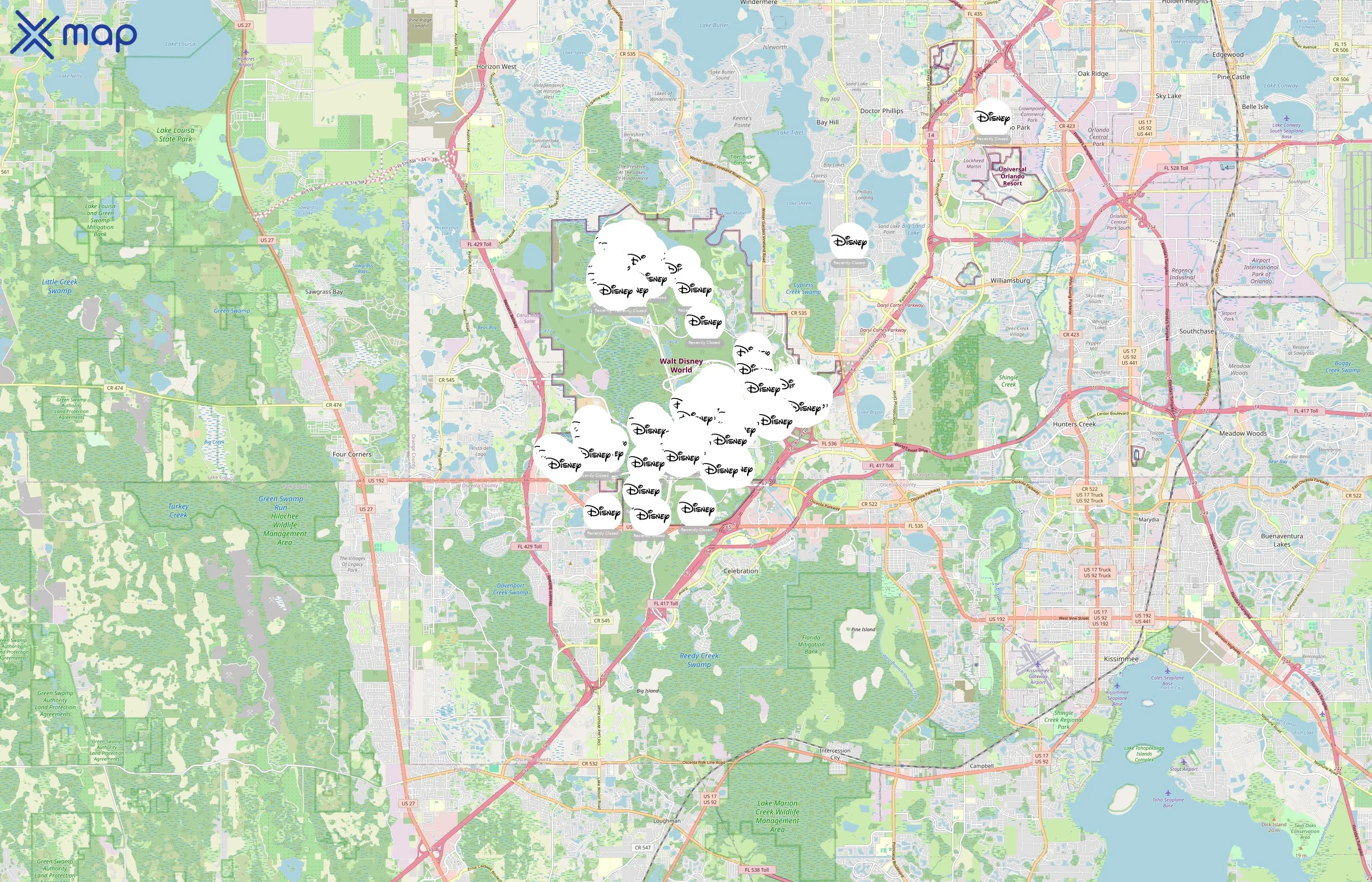 Walt Disney World Resort area coverage