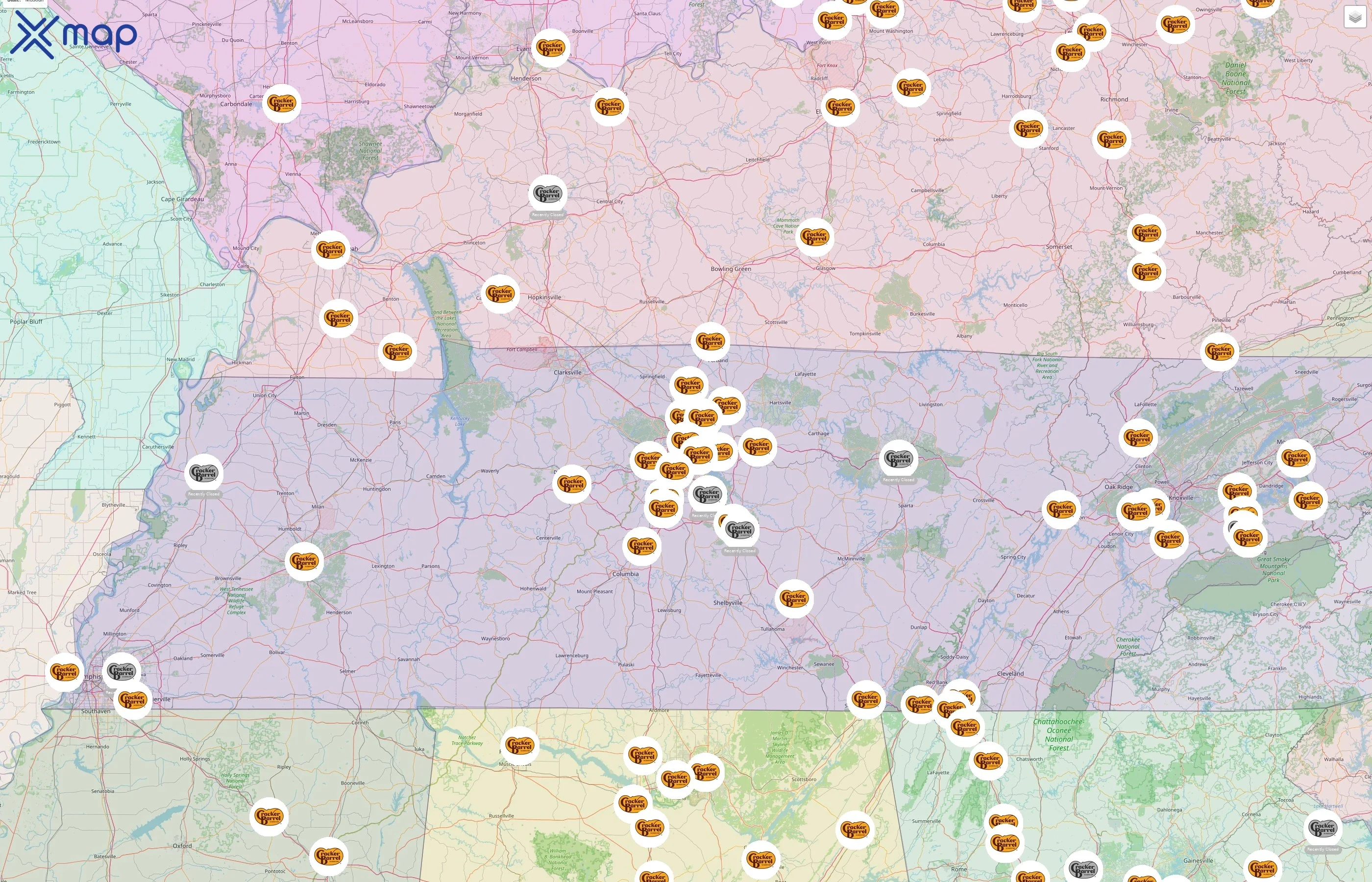 Cracker Barrel Old Country Store street hotspots