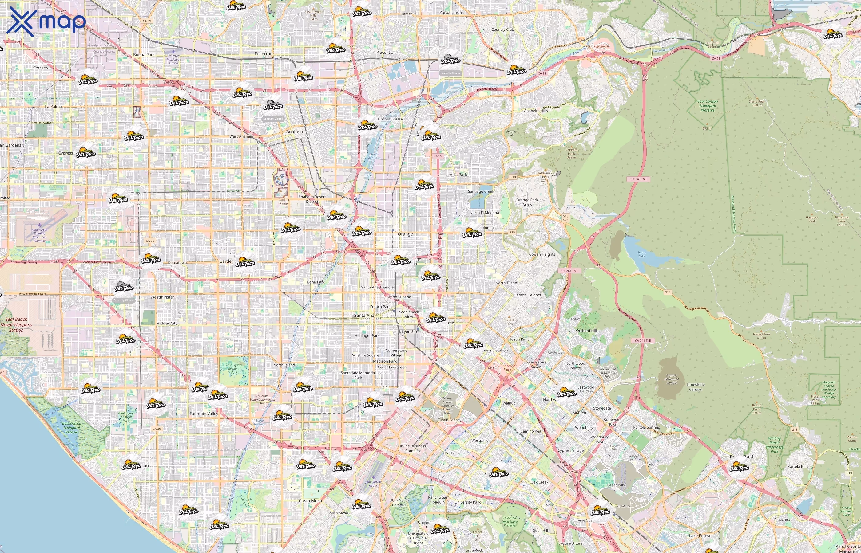 Del Taco area coverage