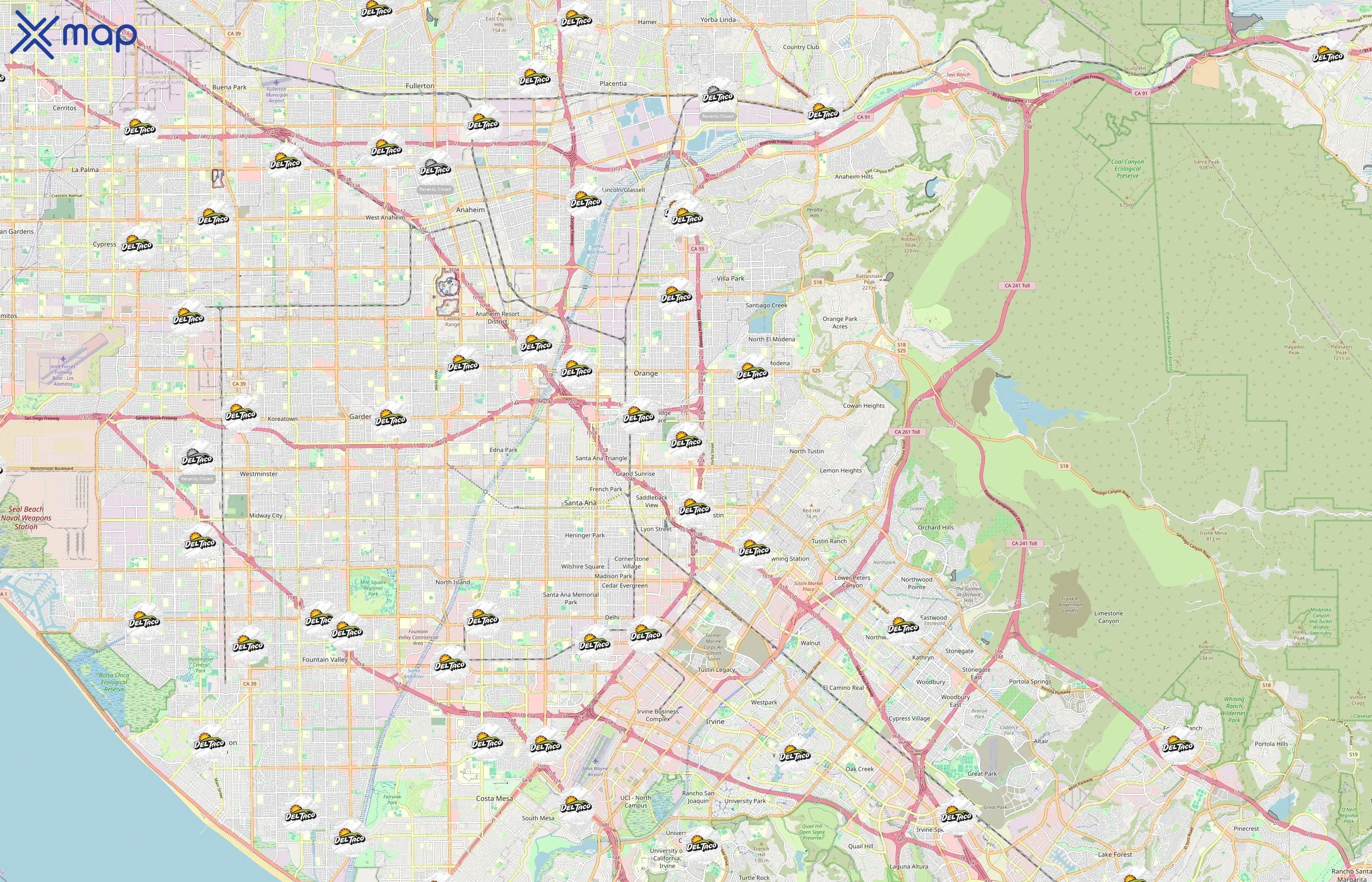 Del Taco area coverage