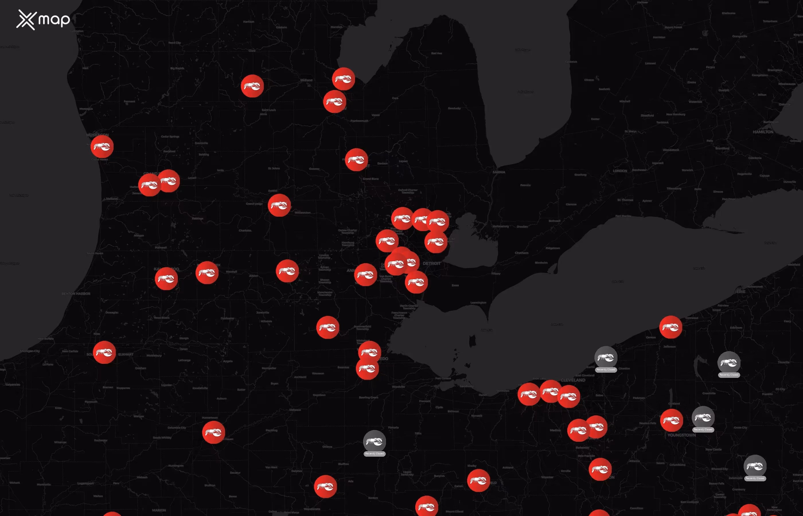 Red Lobster city distribution