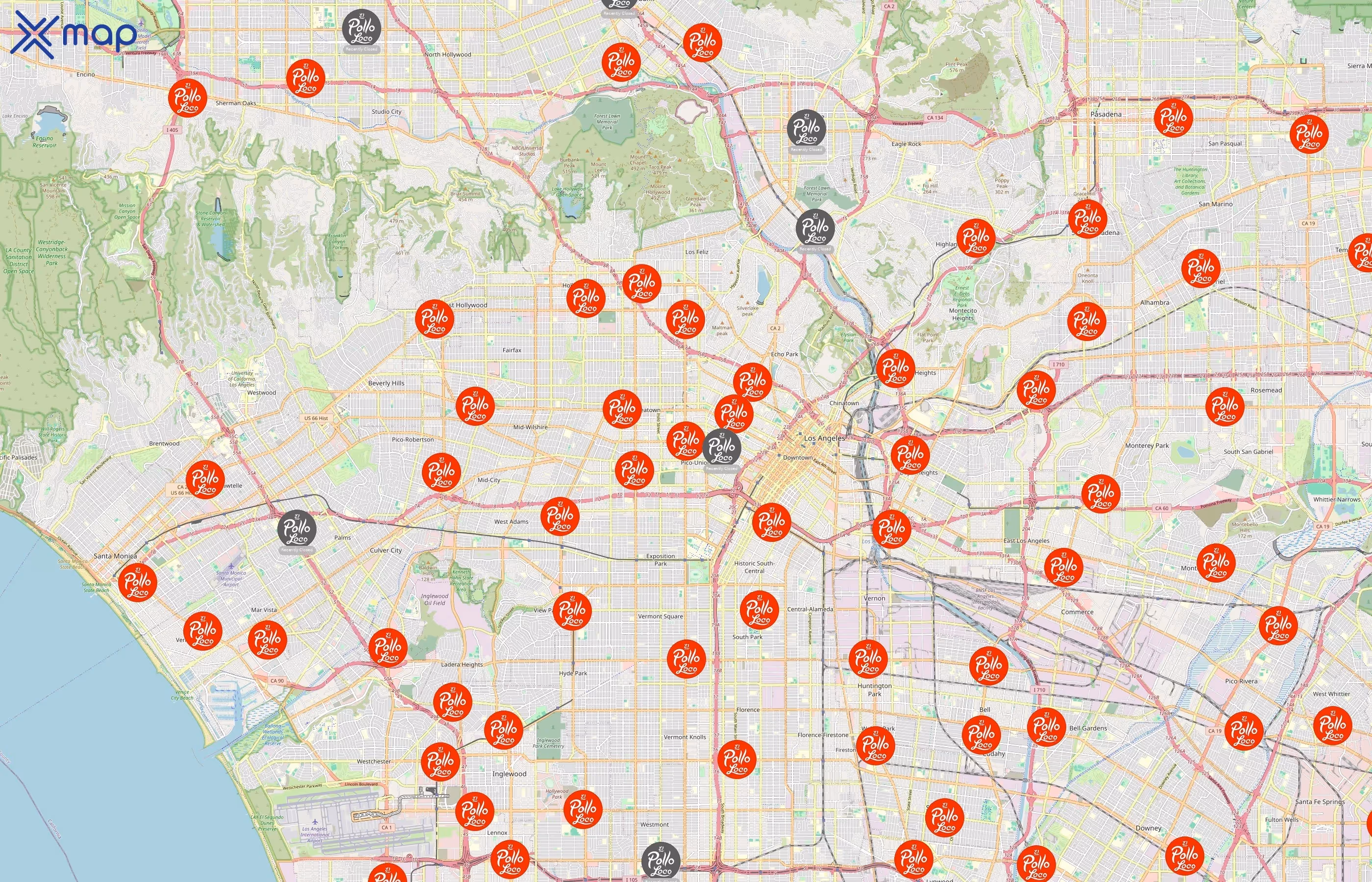 El Pollo Loco area coverage