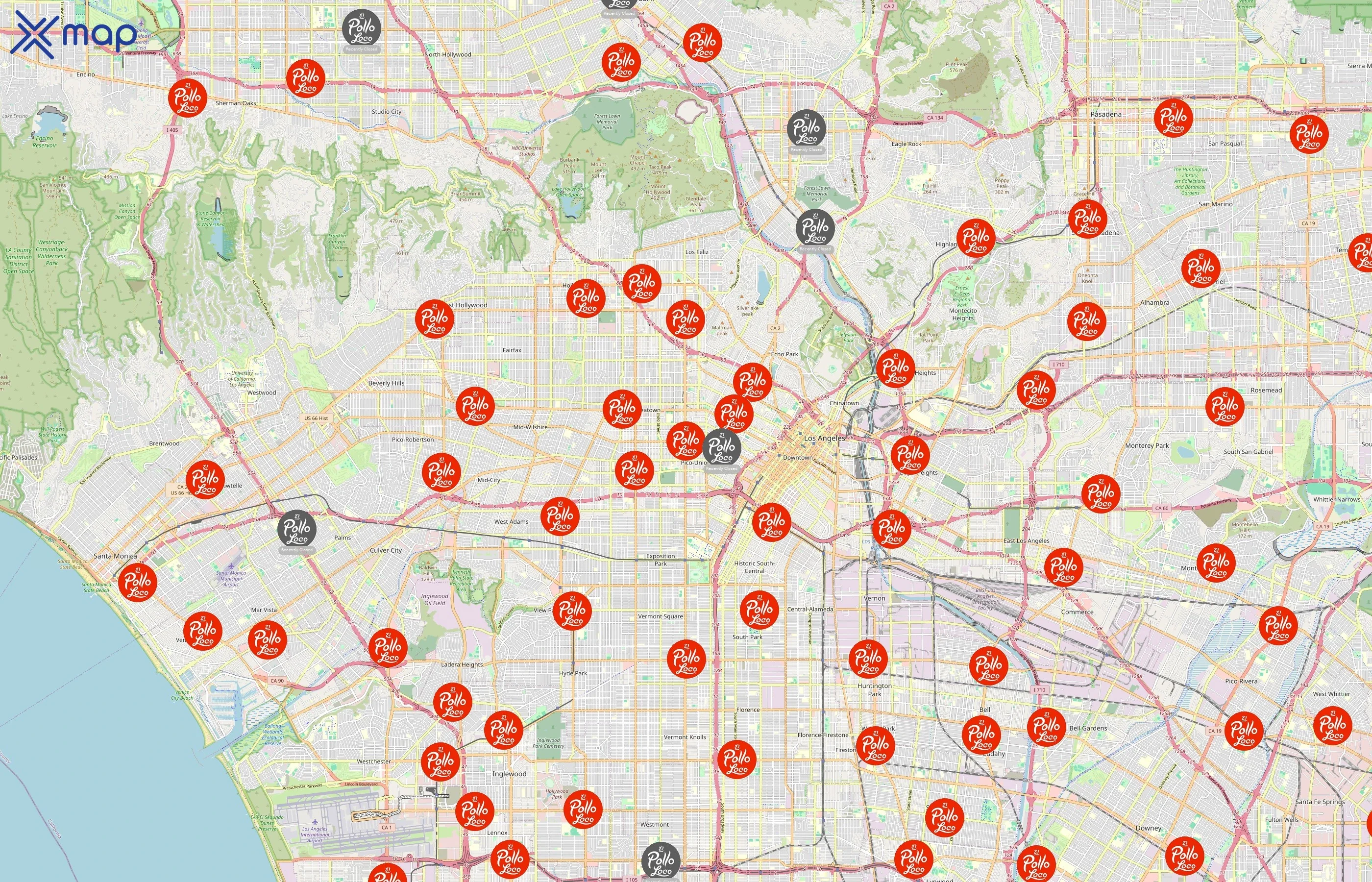 El Pollo Loco area coverage