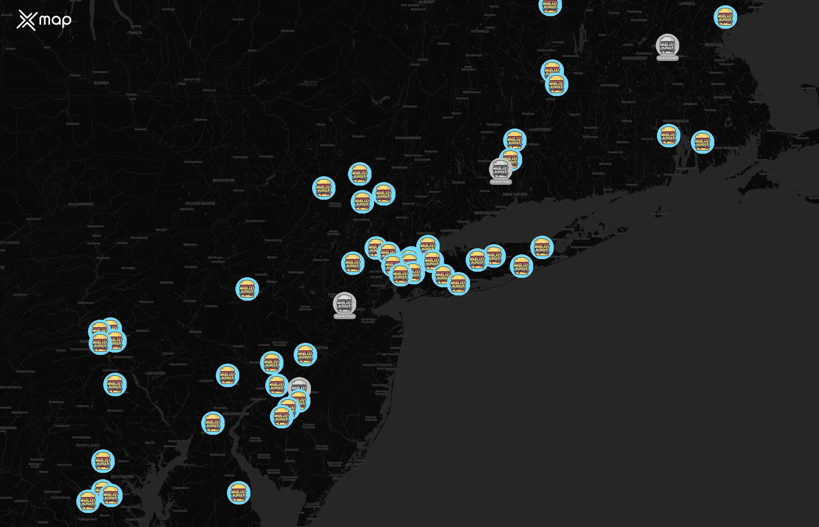 MrBeast Burger city distribution