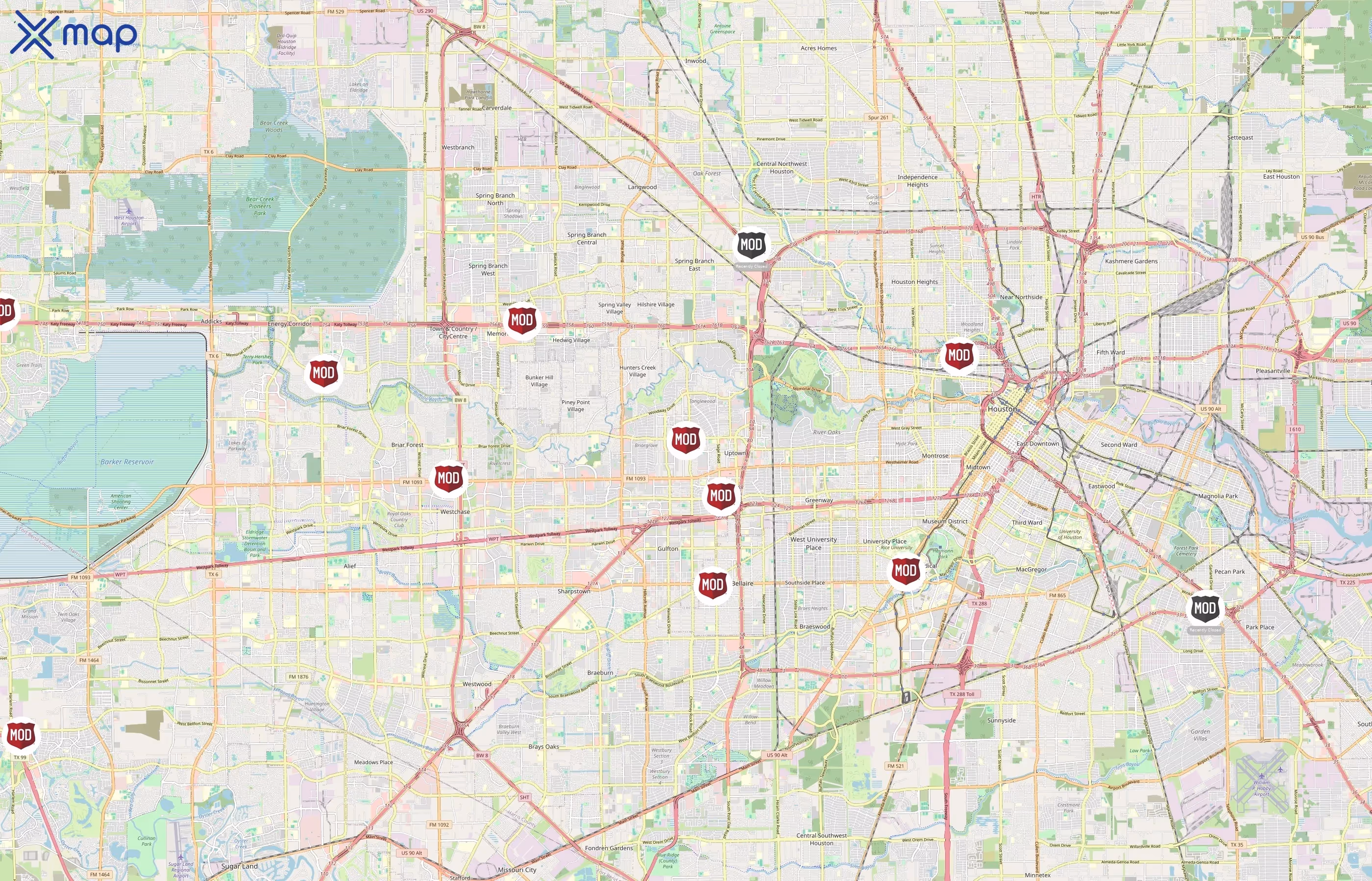 MOD Pizza area coverage