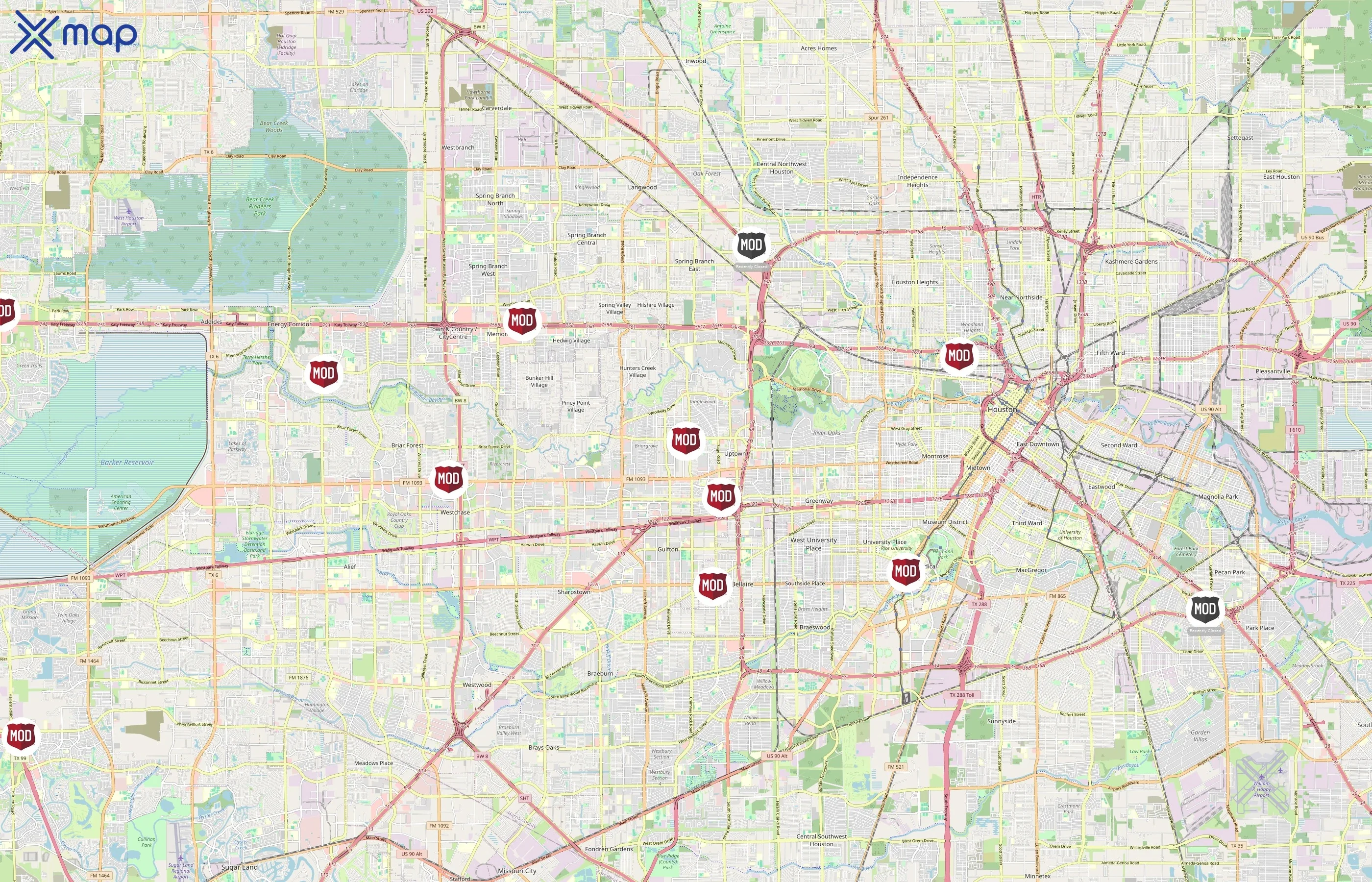 MOD Pizza area coverage