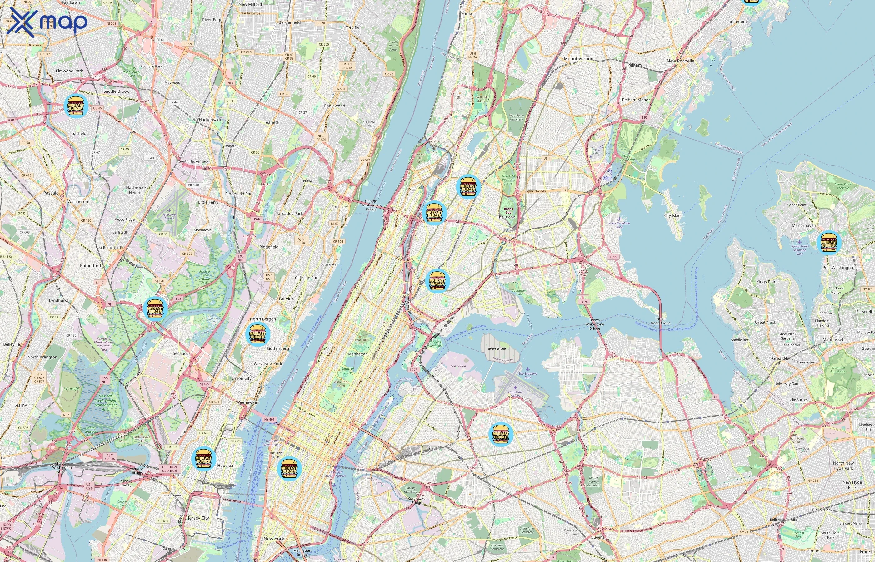 MrBeast Burger area coverage