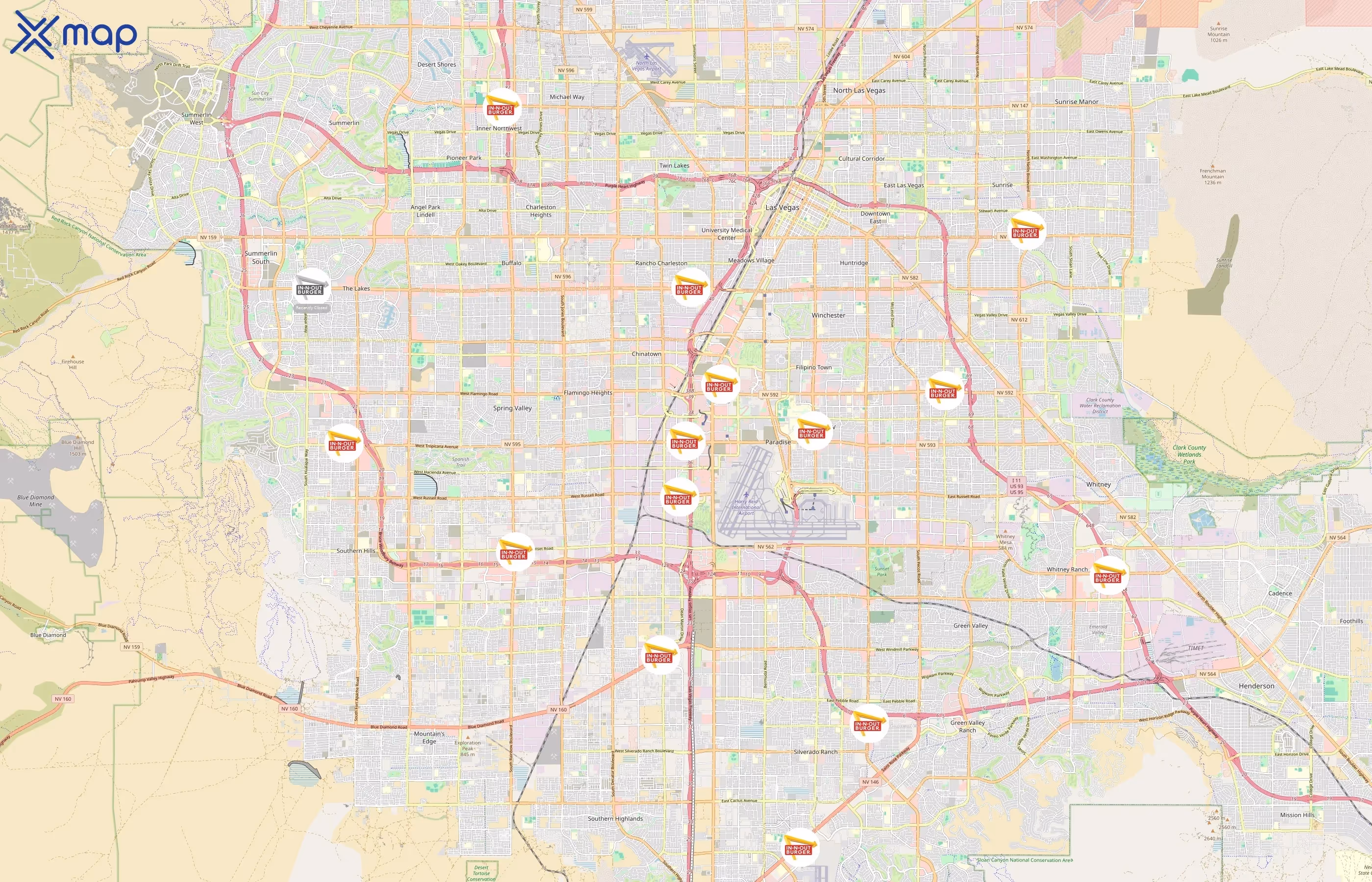 In-N-Out Burger area coverage