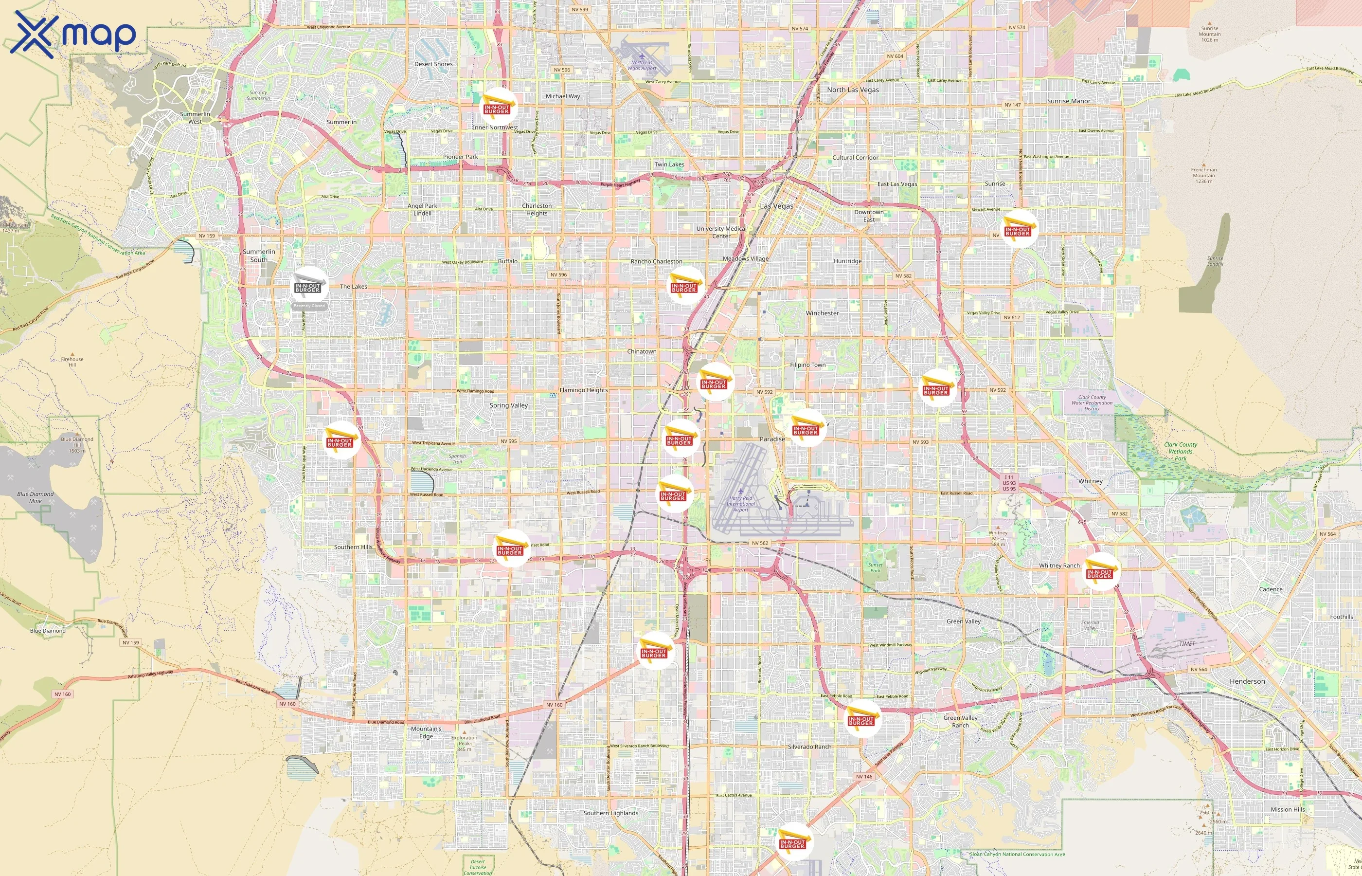 In-N-Out Burger area coverage
