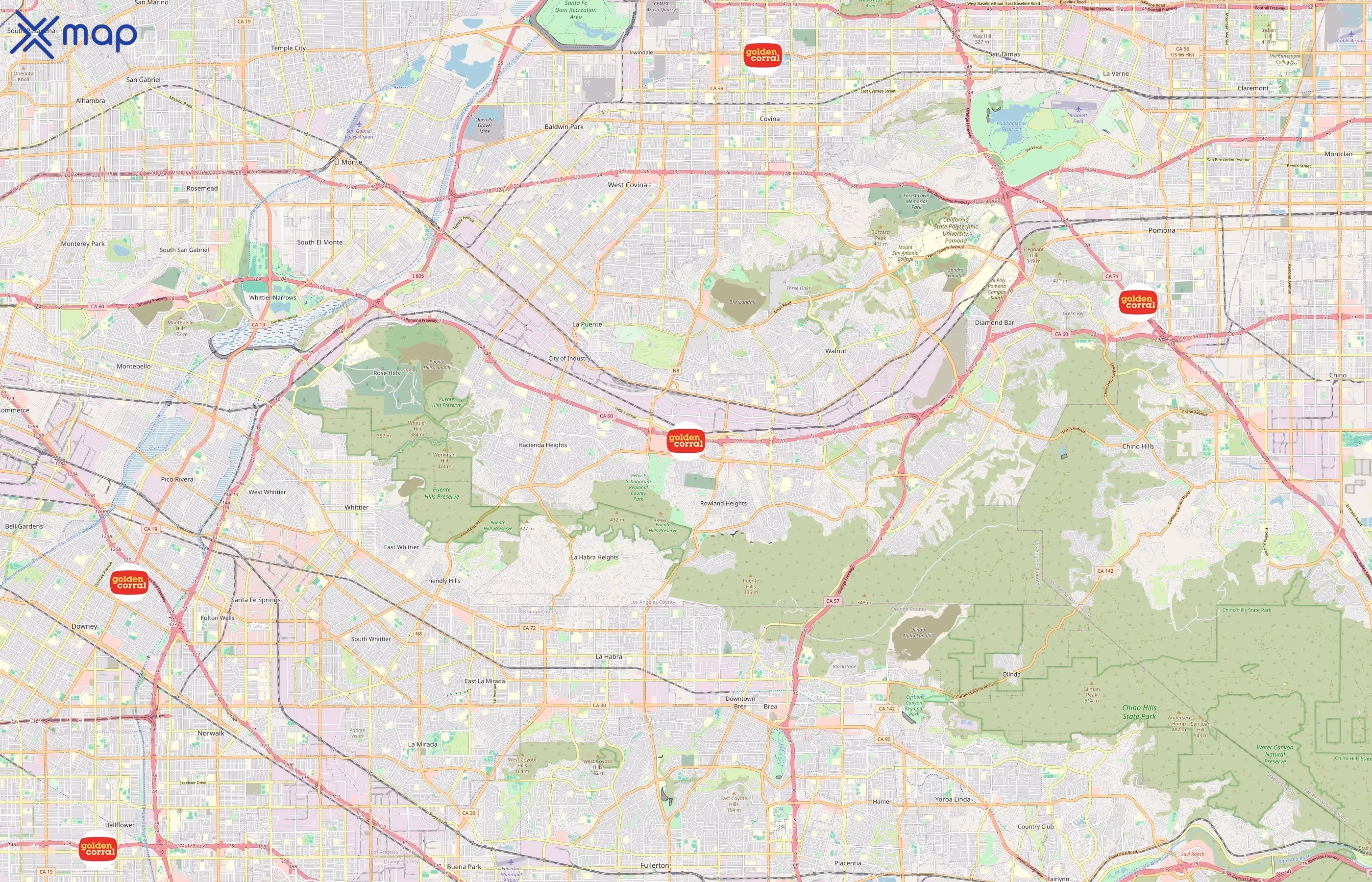Golden Corral area coverage