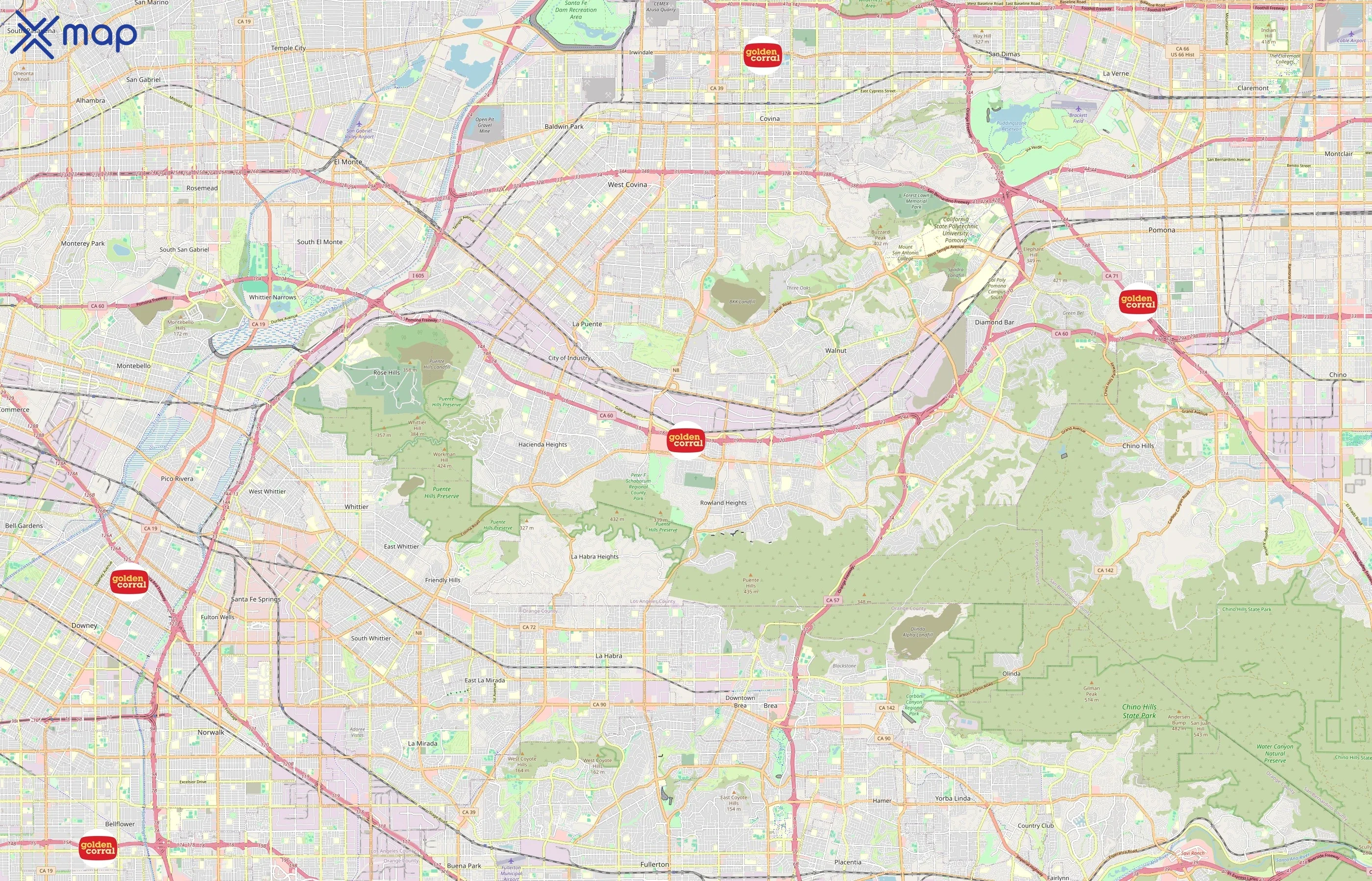 Golden Corral area coverage