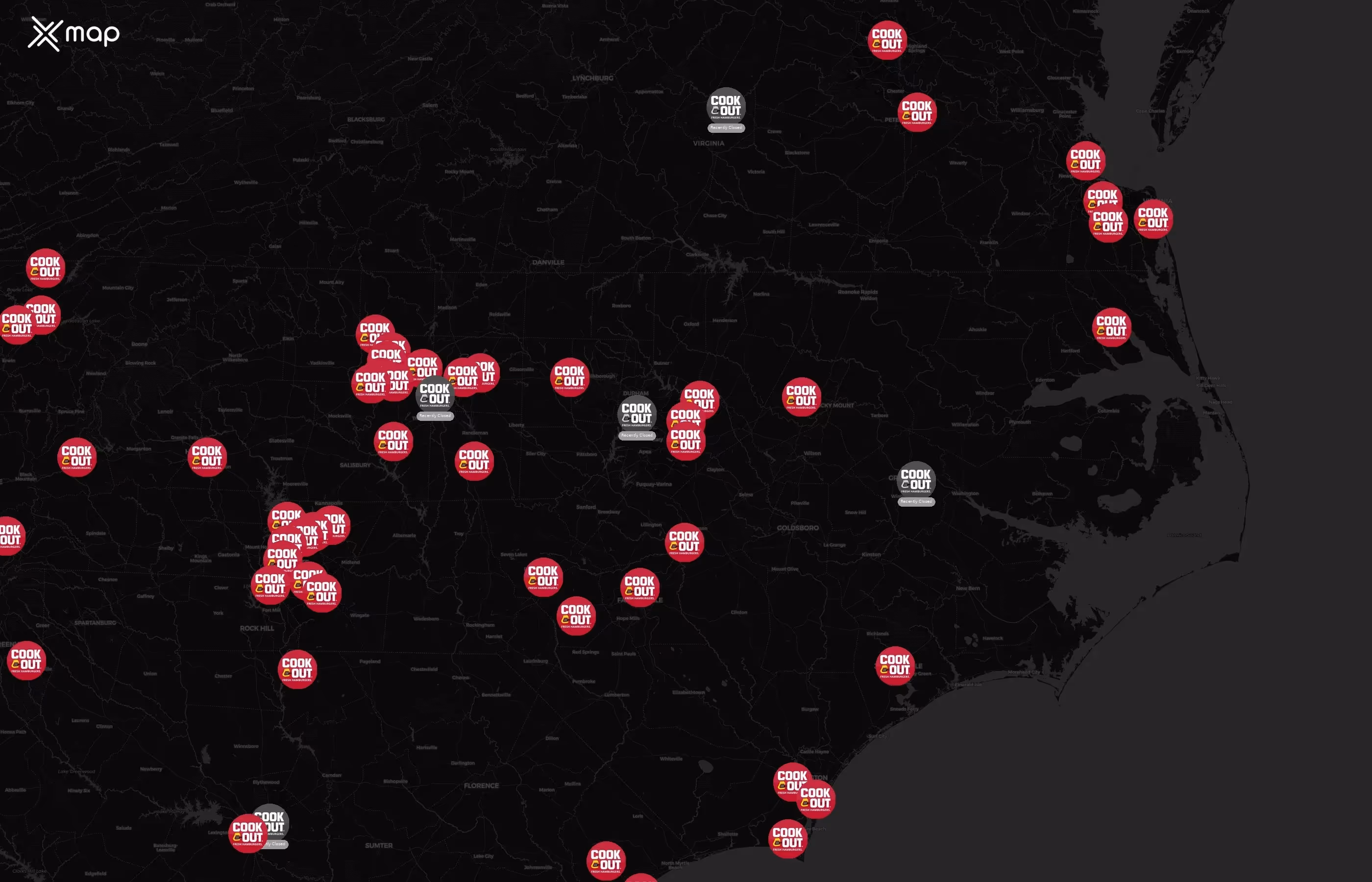 Cook Out city distribution