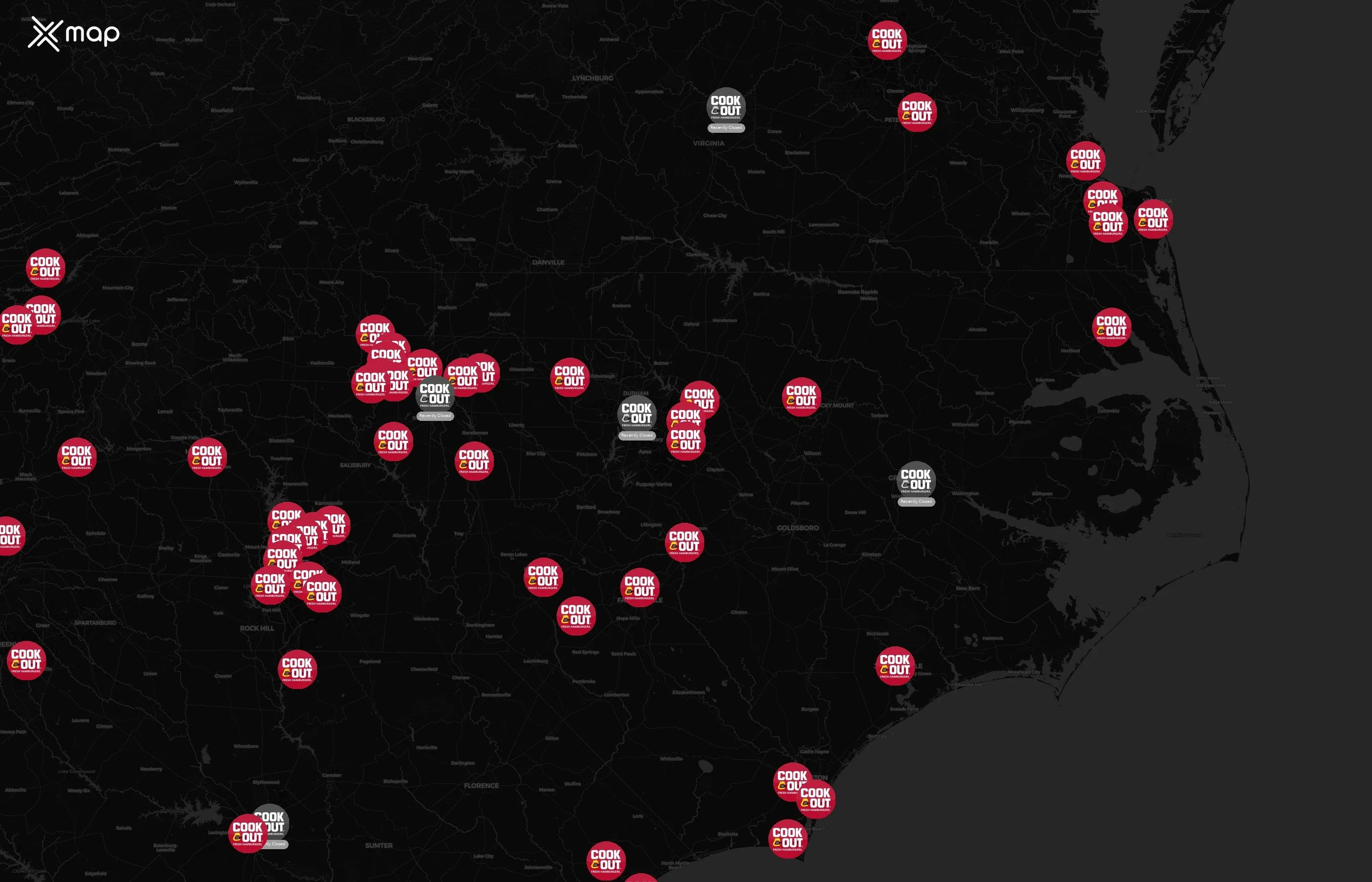 Cook Out city distribution