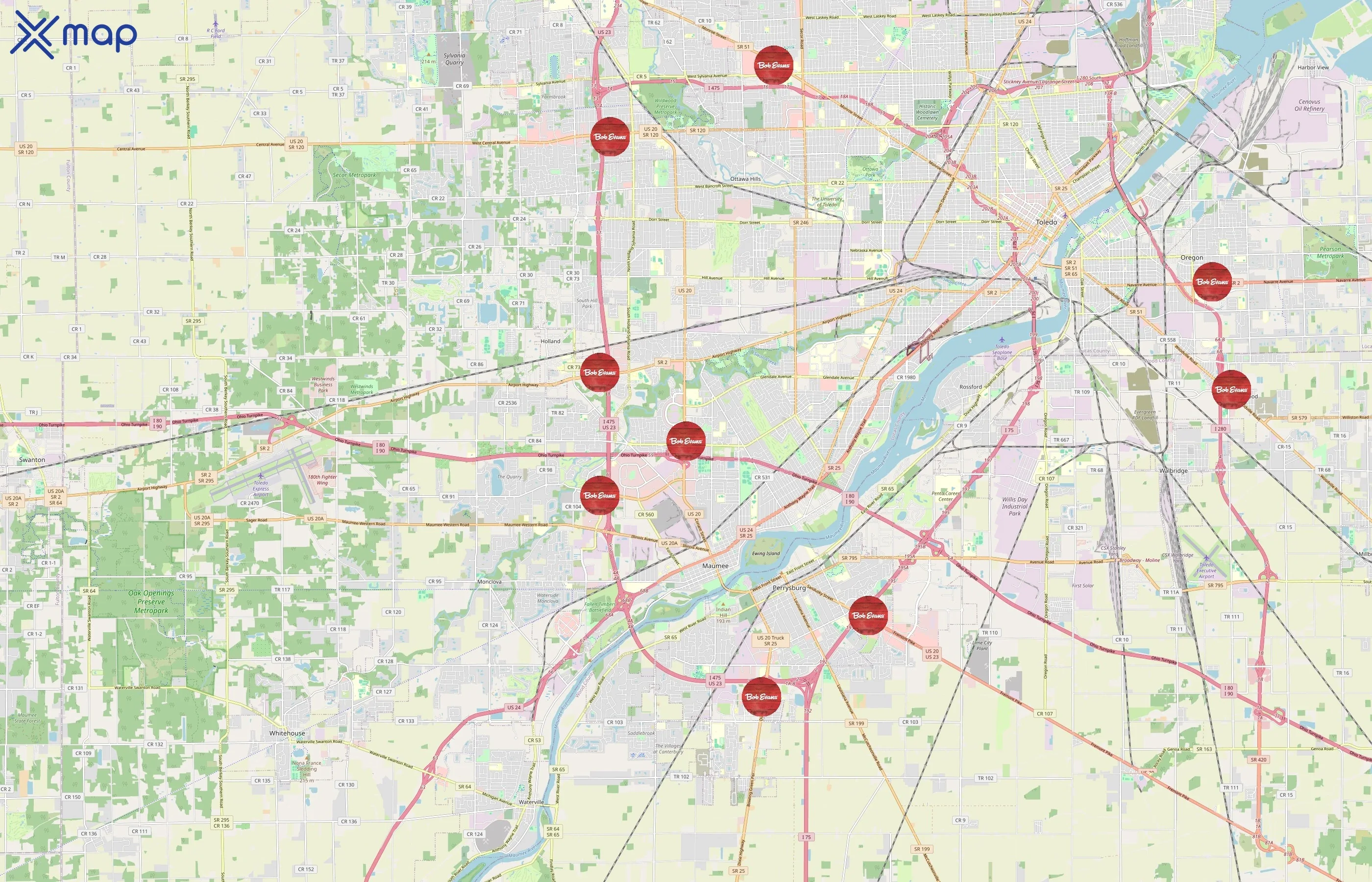 Bob Evans area coverage