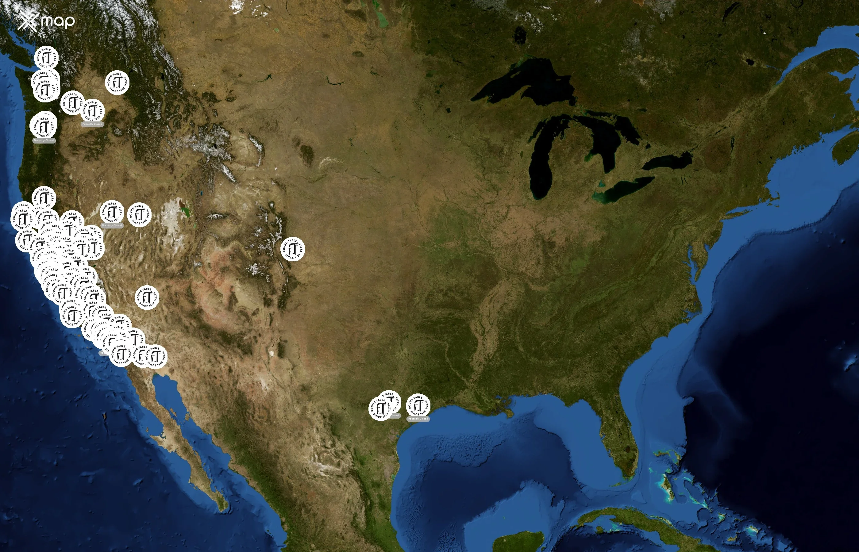 Round Table Pizza state distribution