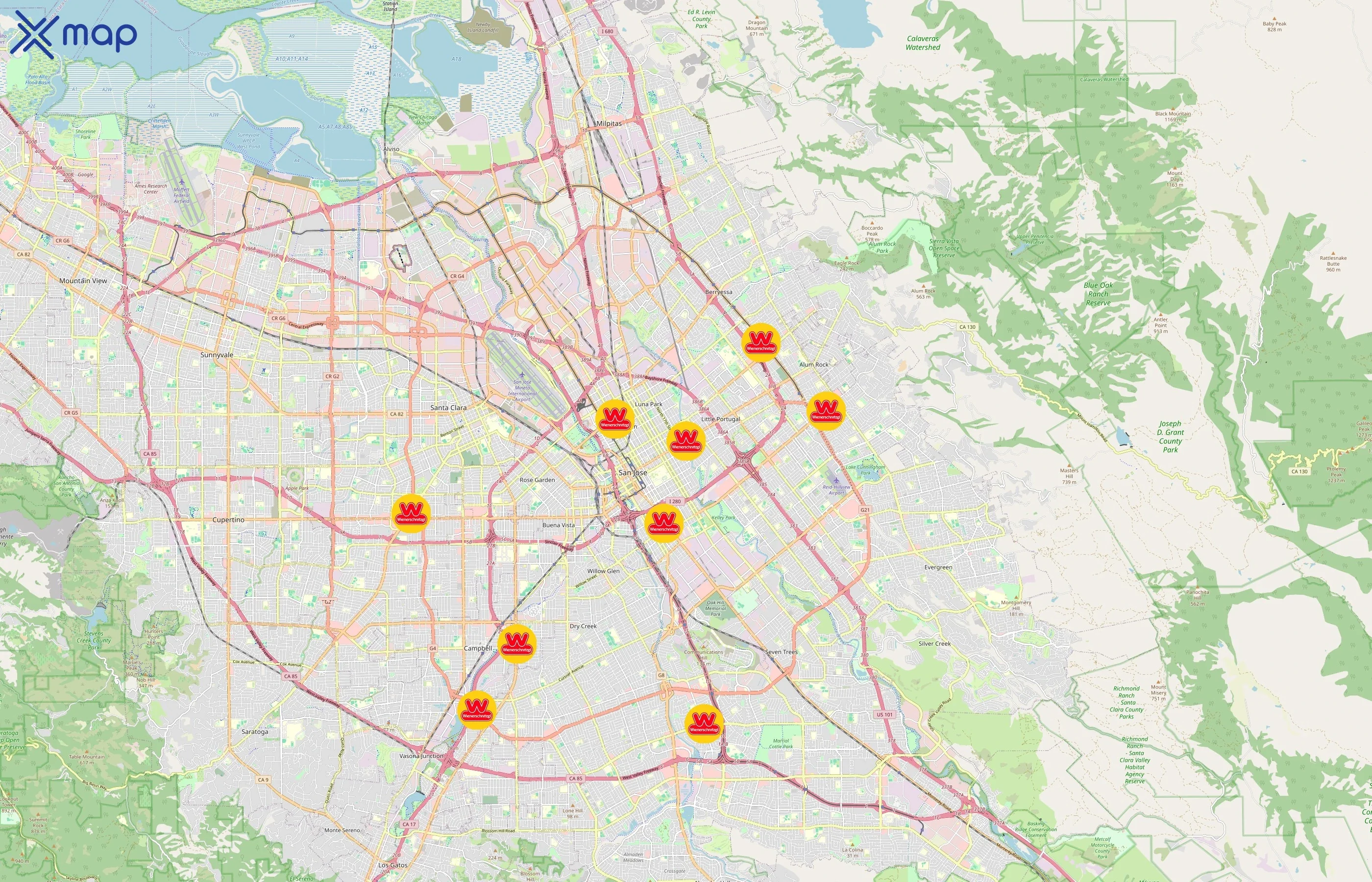 Wienerschnitzel area coverage