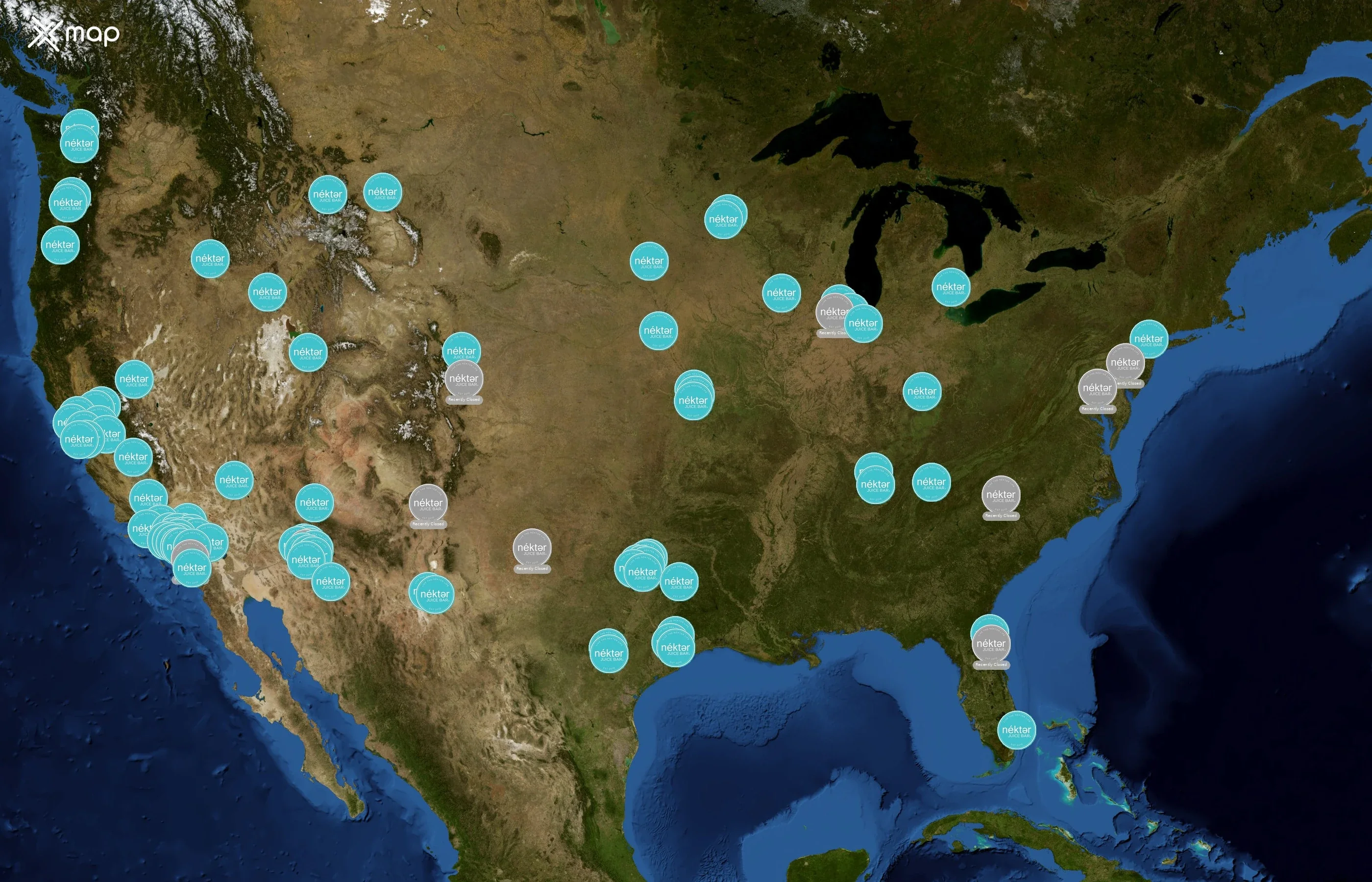 Nekter Juice Bar state distribution