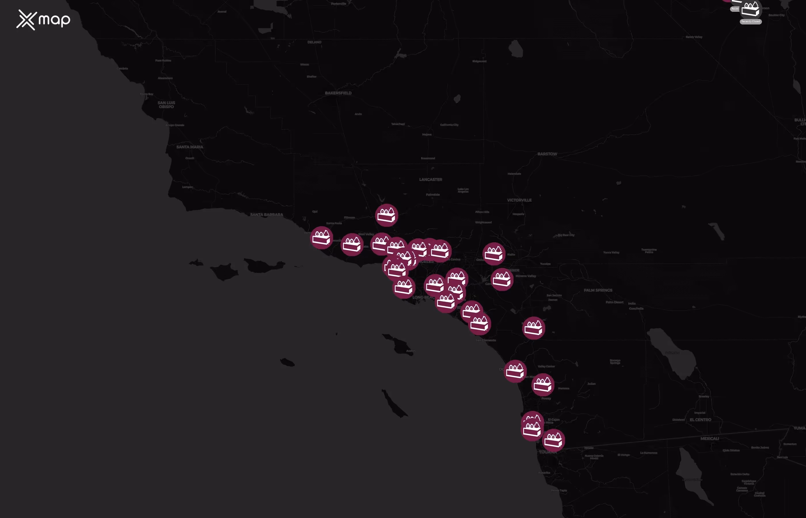 The Cheesecake Factory city distribution