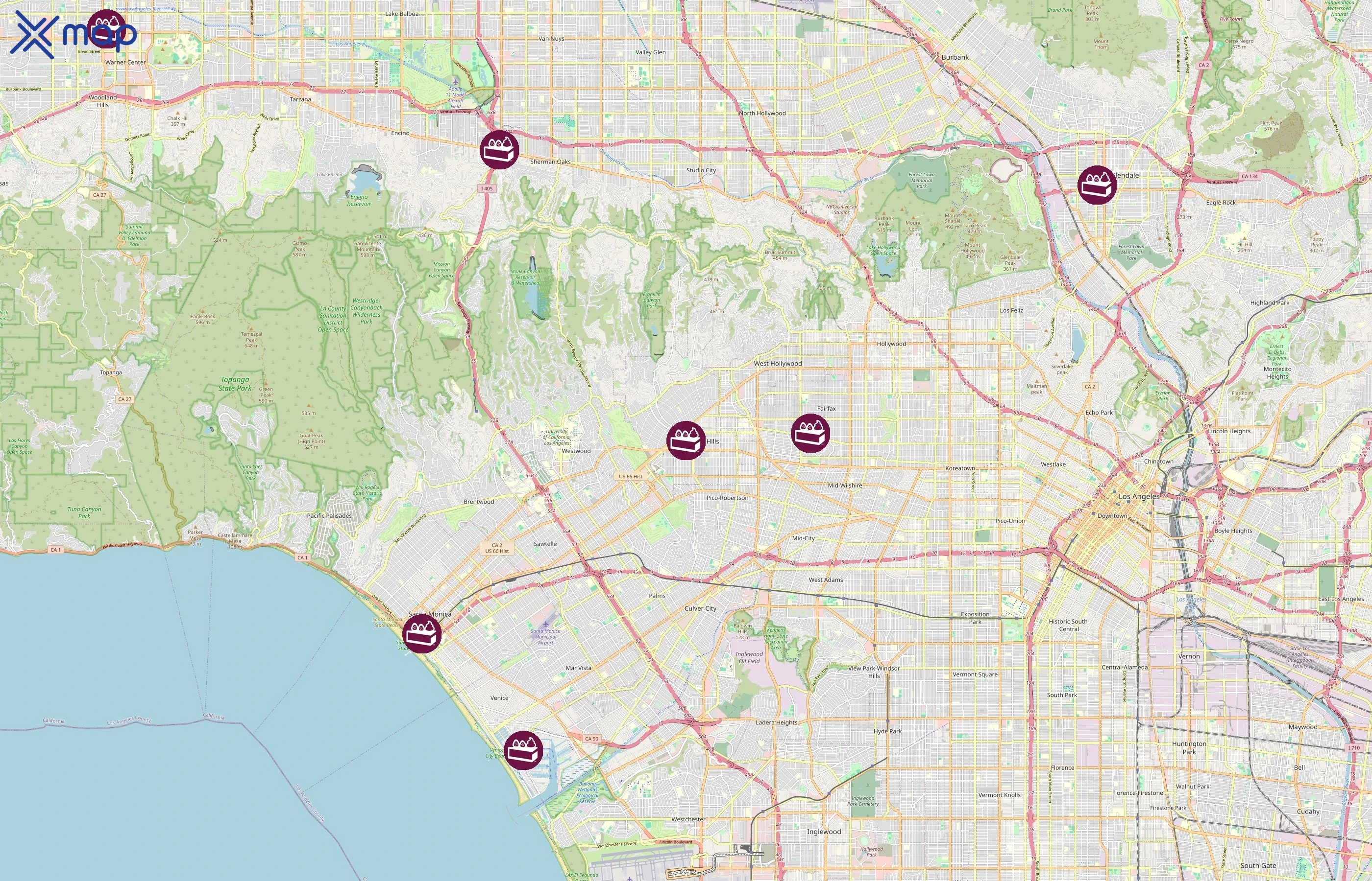 The Cheesecake Factory area coverage