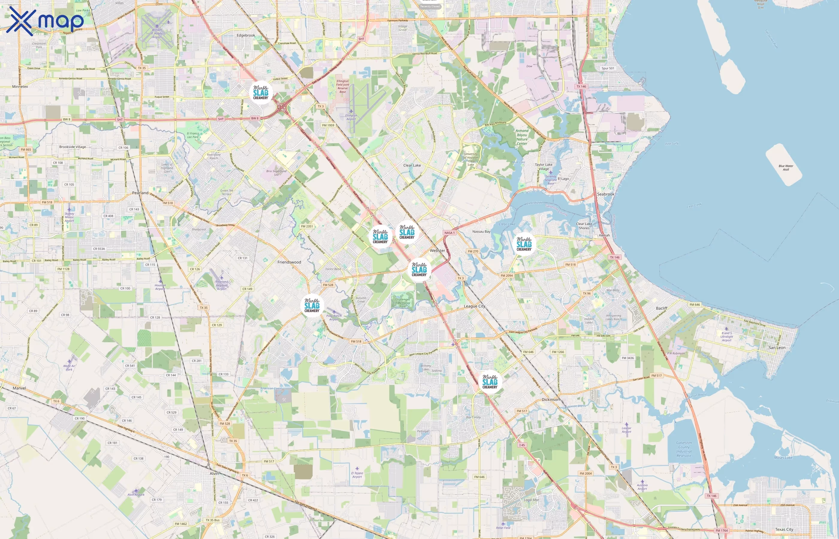 Marble Slab Creamery area coverage