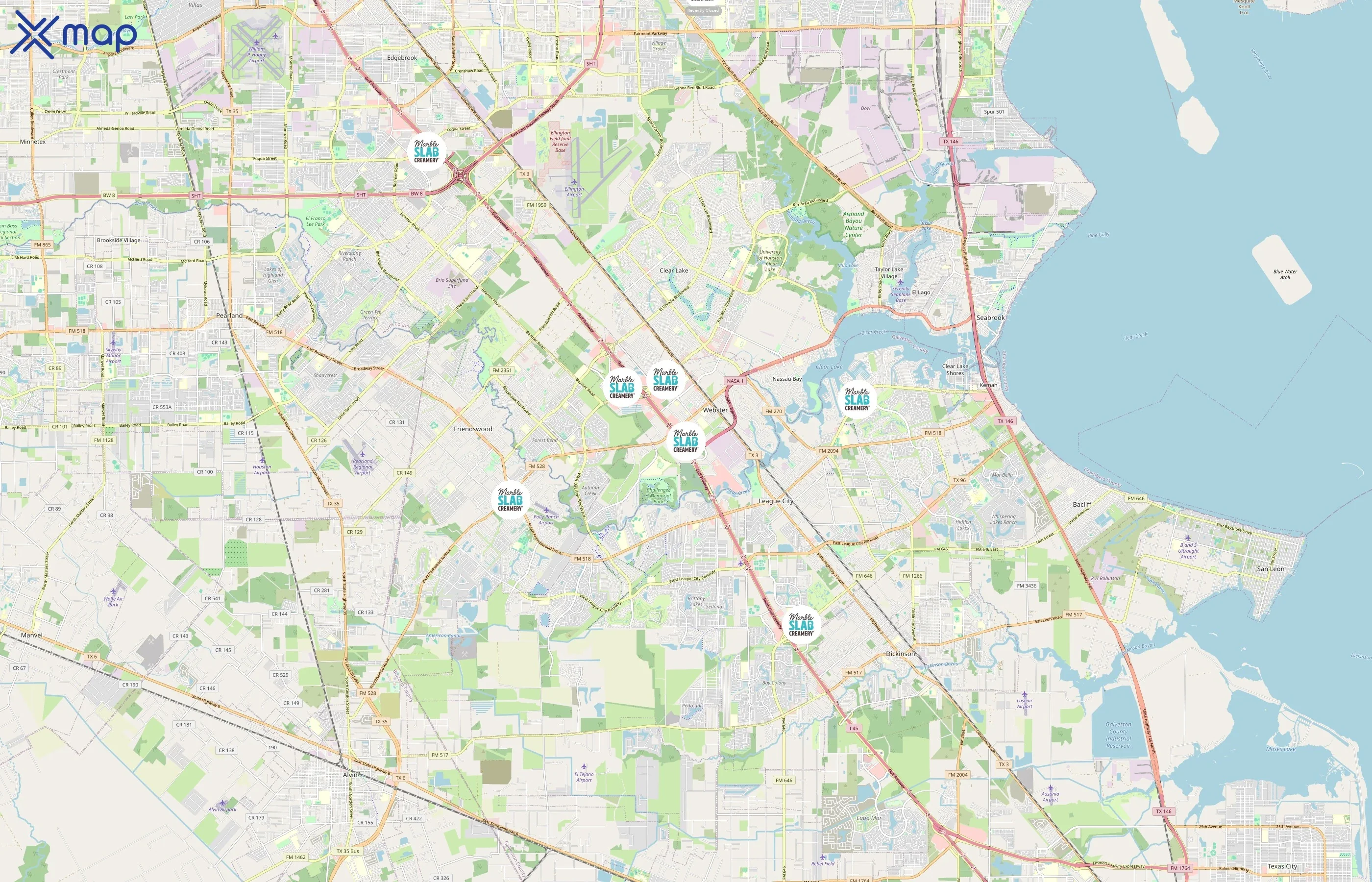 Marble Slab Creamery area coverage