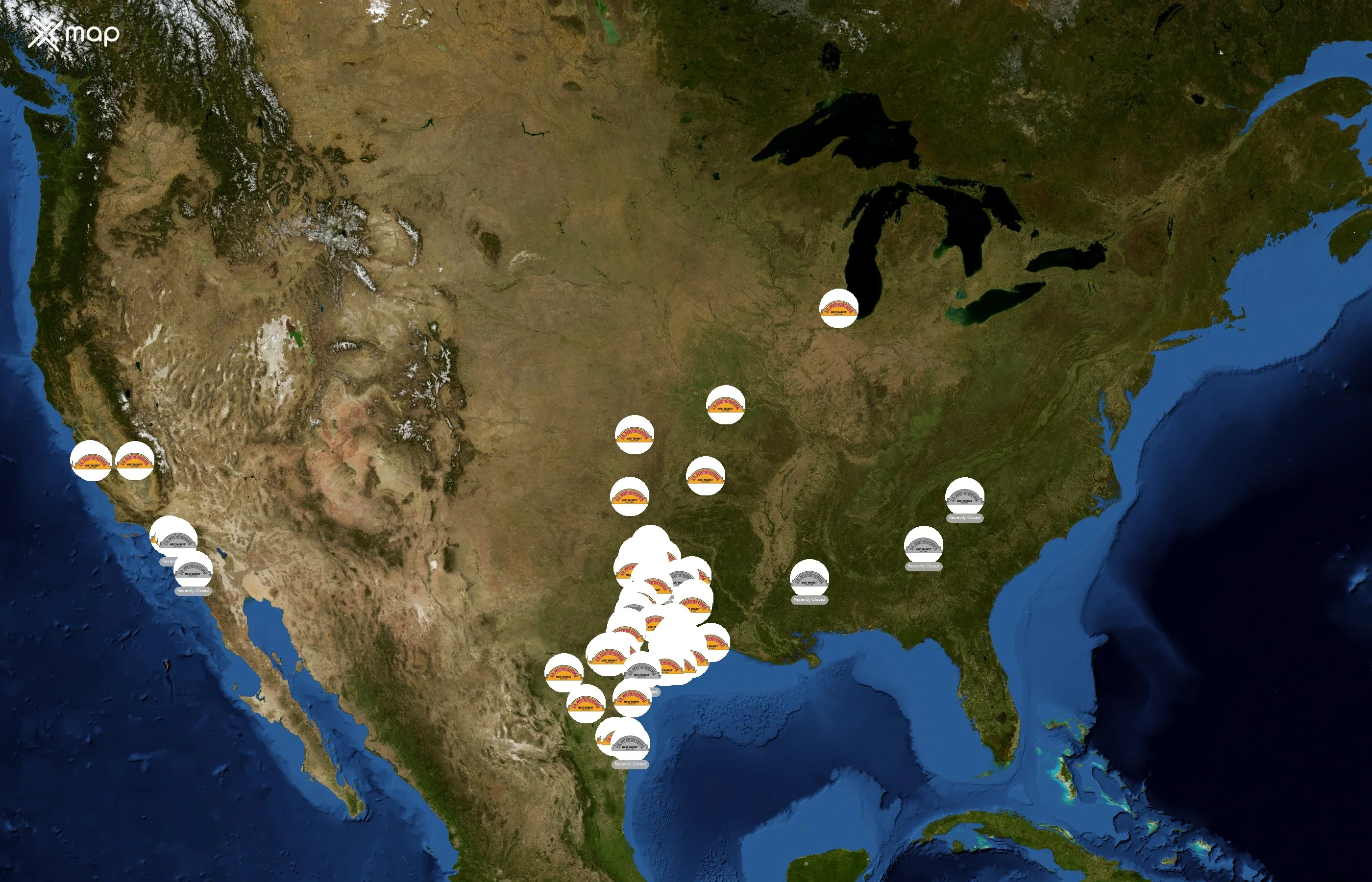 La Michoacana Meat Market state distribution
