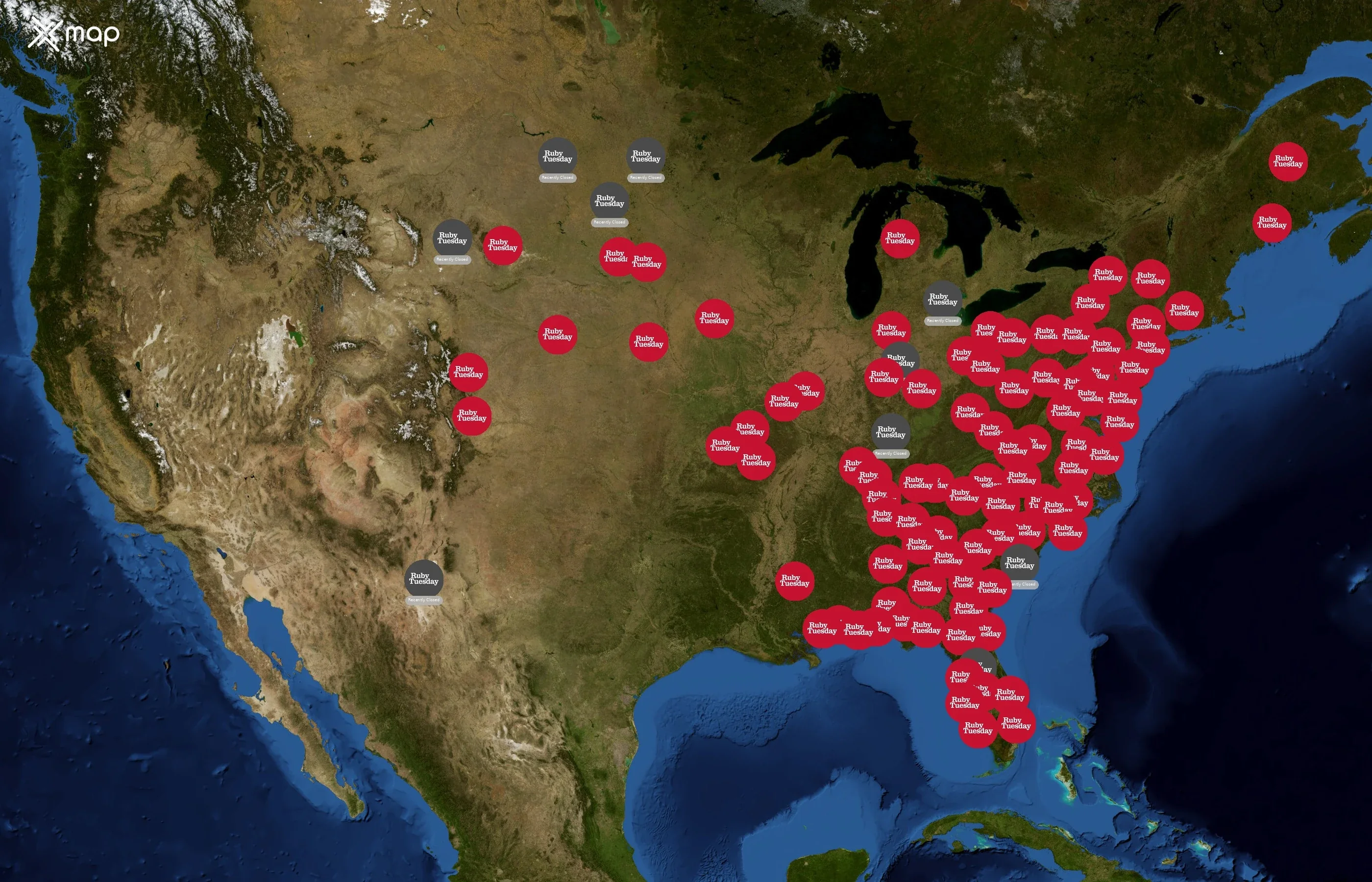 Ruby Tuesday state distribution