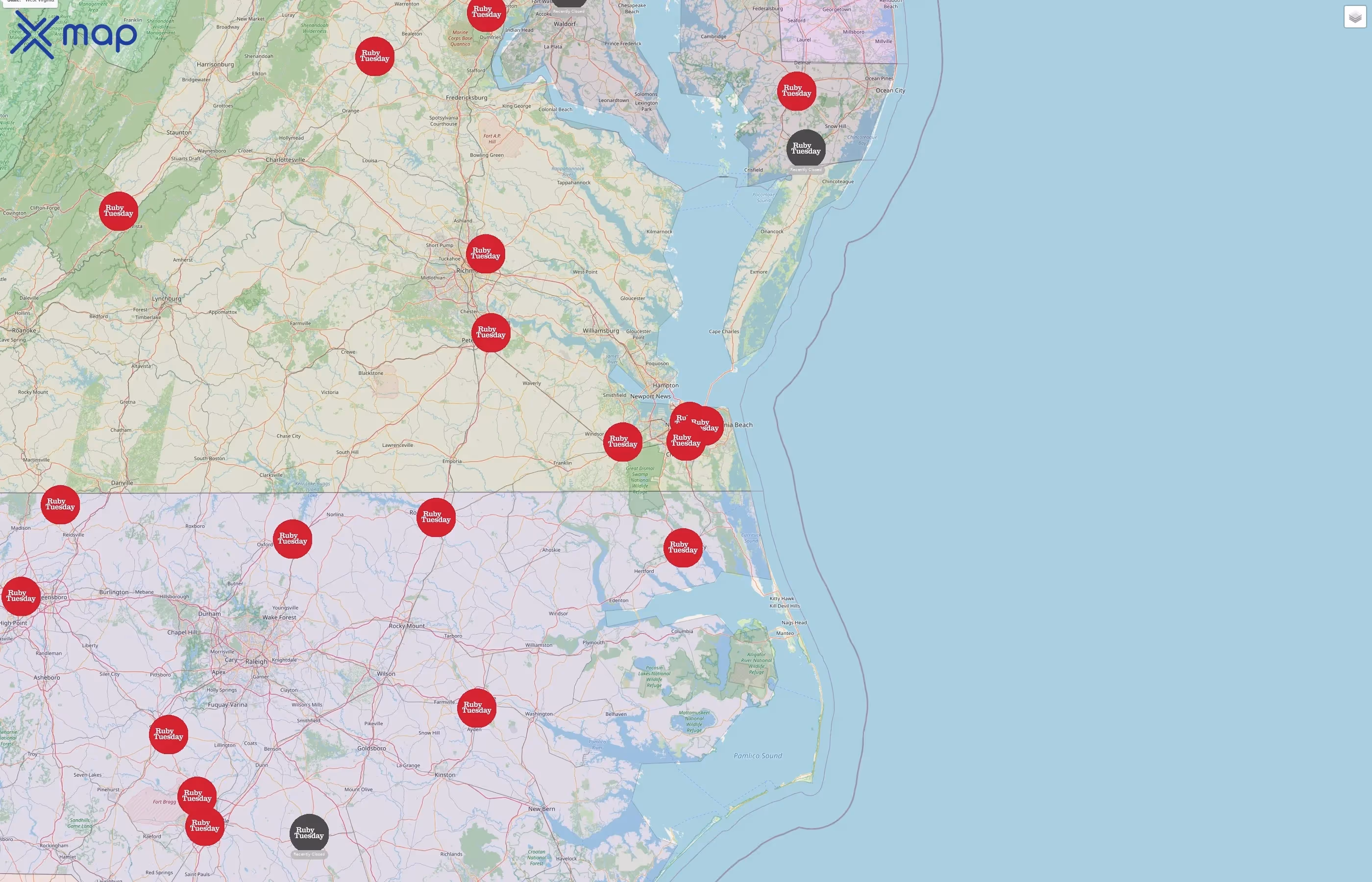 Ruby Tuesday street hotspots