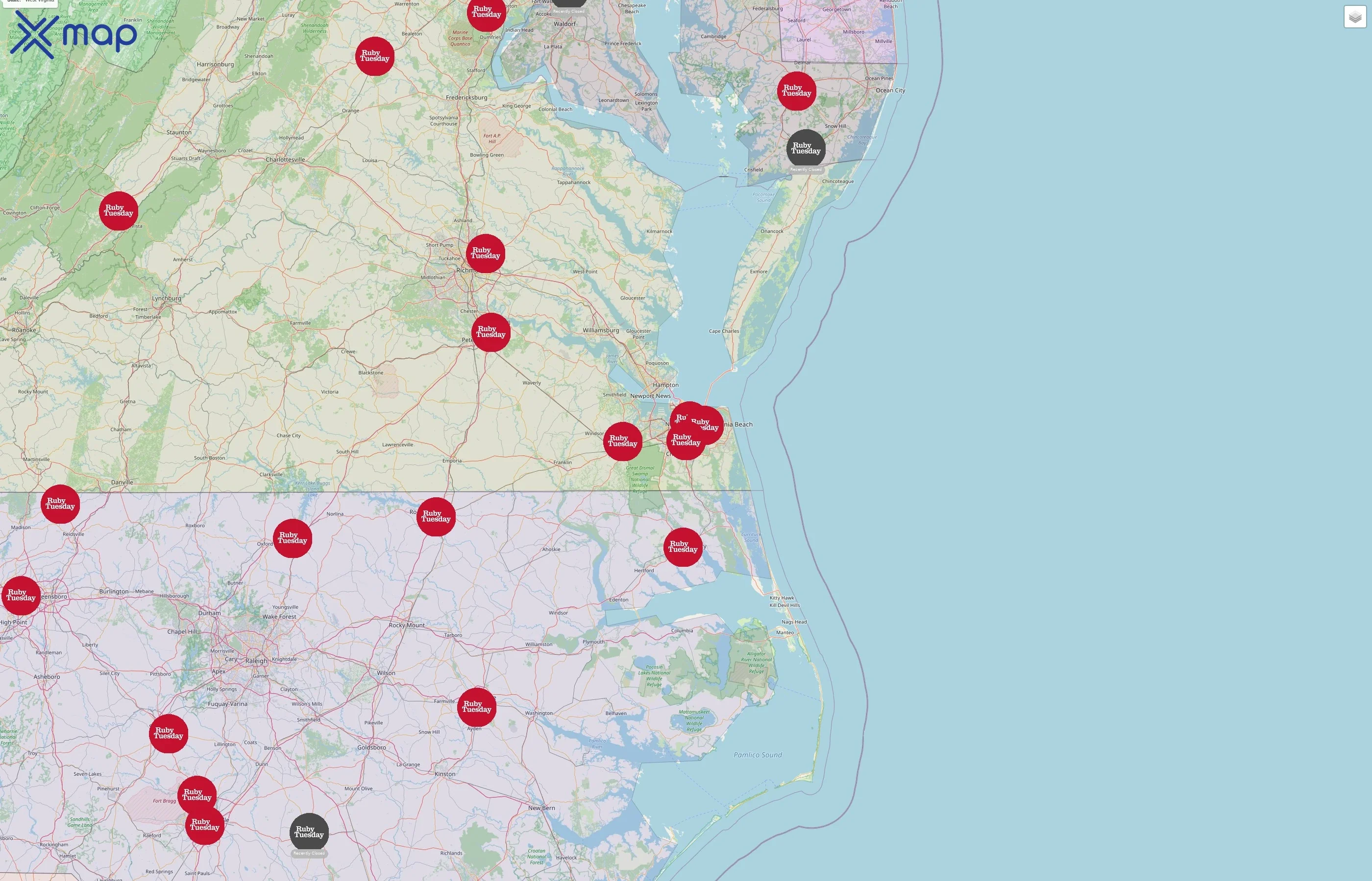 Ruby Tuesday street hotspots