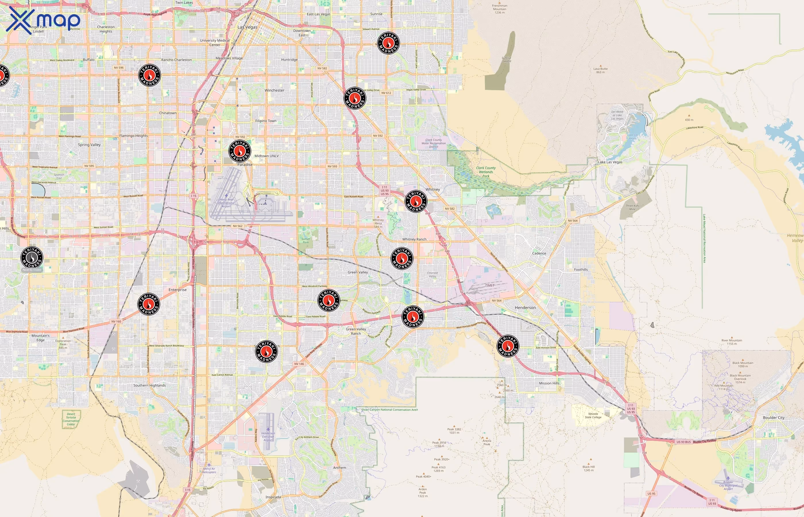 Teriyaki Madness area coverage