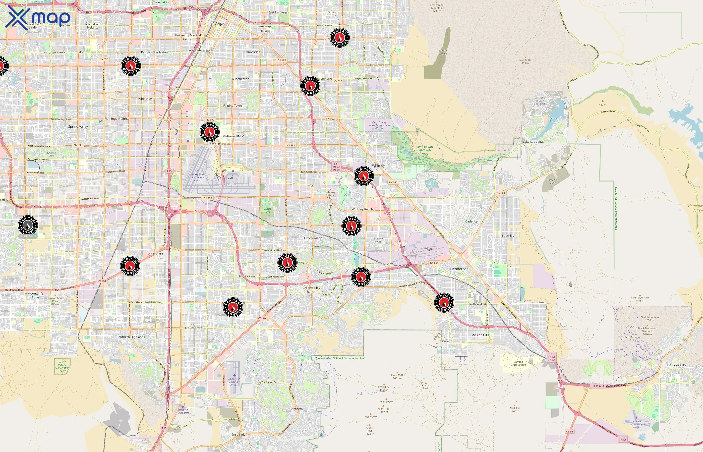 Teriyaki Madness area coverage