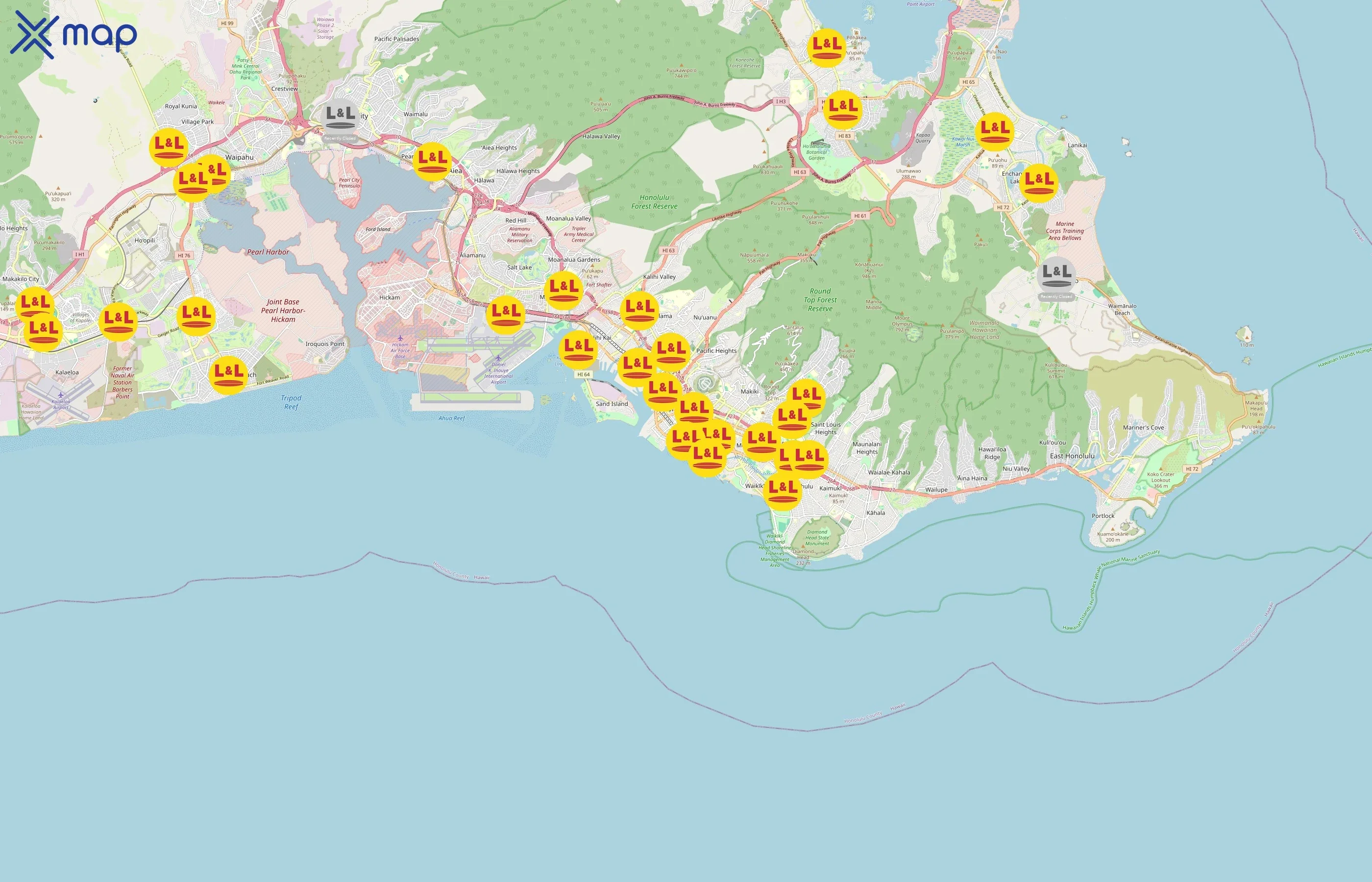 L&L Hawaiian Barbecue area coverage