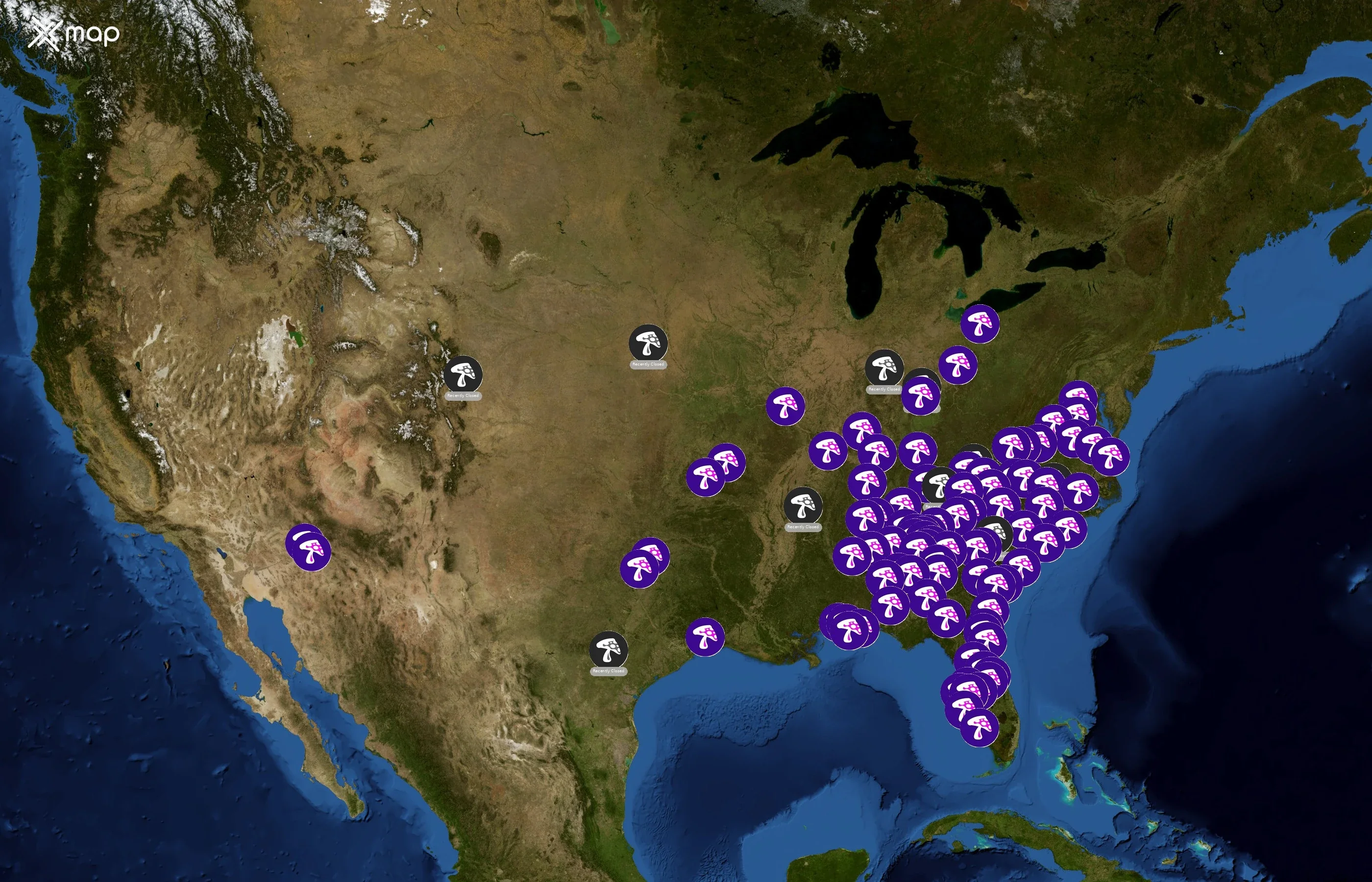 Mellow Mushroom state distribution